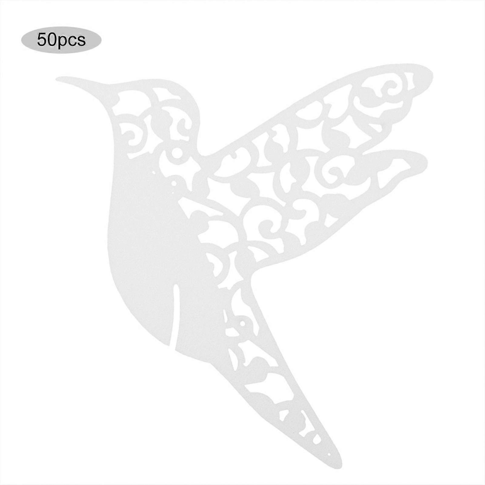 50 Pcs Hollow Bird Shaped Place Cards for Wine Glass Table Decoration (White)