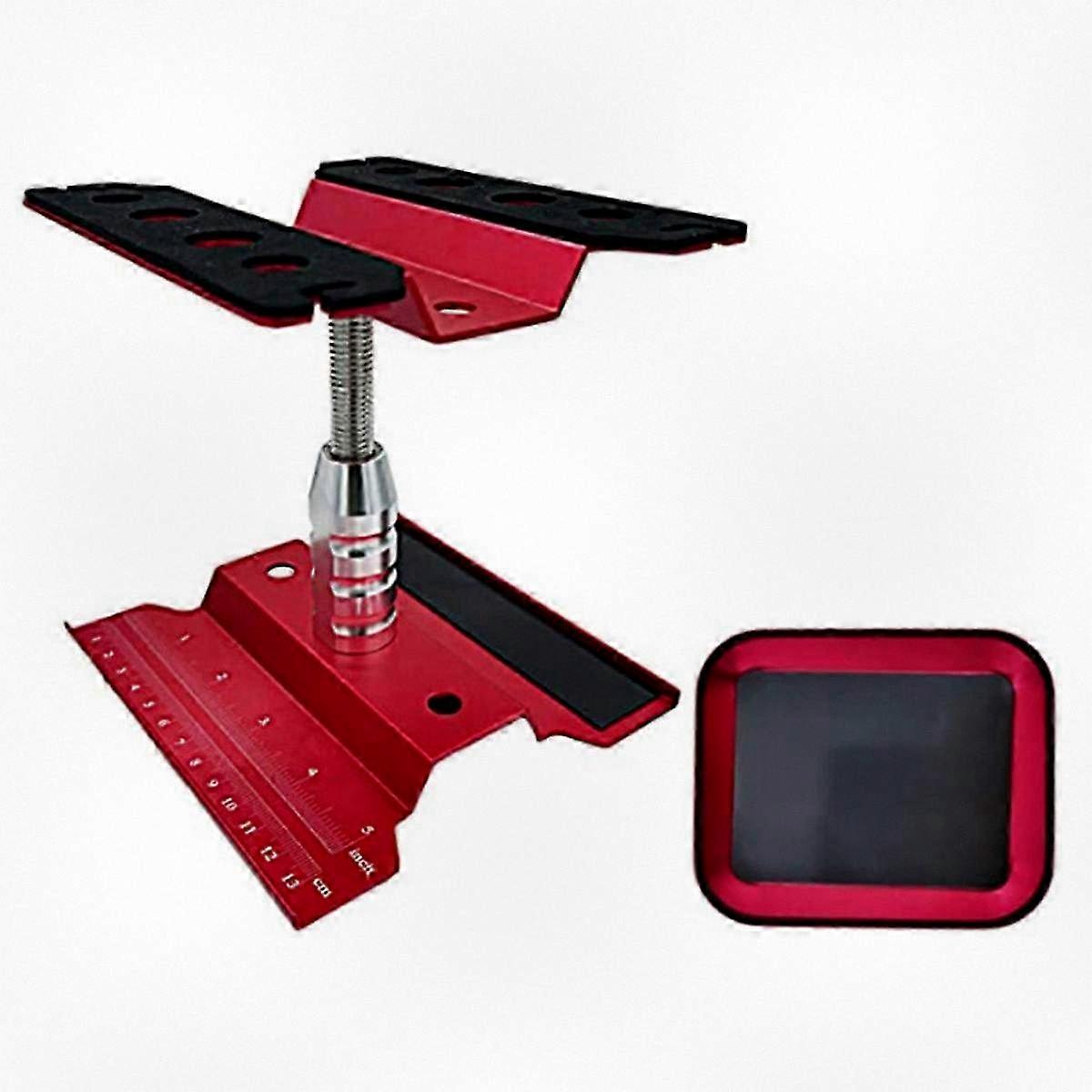 RC Vehicle Maintenance Stand with 360-Degree Rotating Base, Adjustable Height, and Tool Tray for 1/10 & 1/8 Scale Models