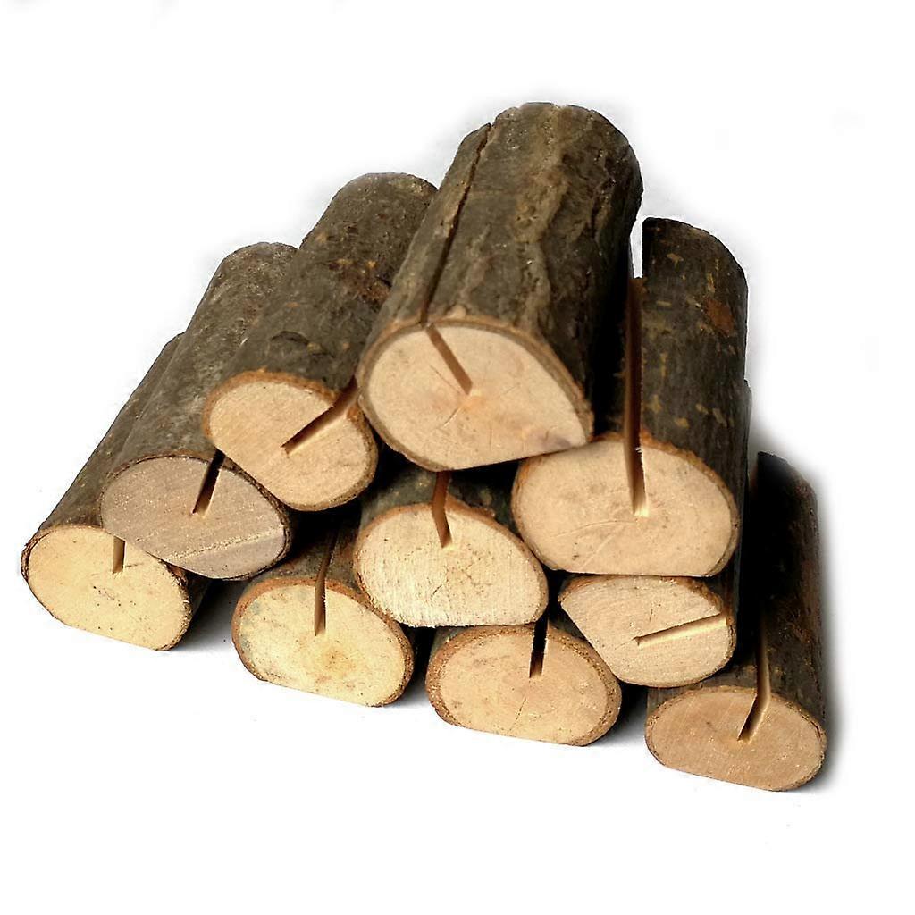 30 PCS Rustic Wood Place Card Holders for Weddings and Parties, Table Number Stands, Natural Wood Display Stands