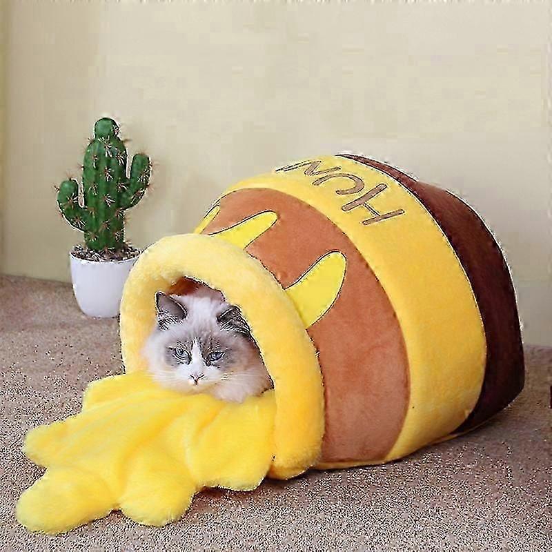 猫ベッドハウスペットアクセサリー四季豪華なマット猫クッションバスケット蜂蜜瓶形ペット製品小型猫犬ウサギ用