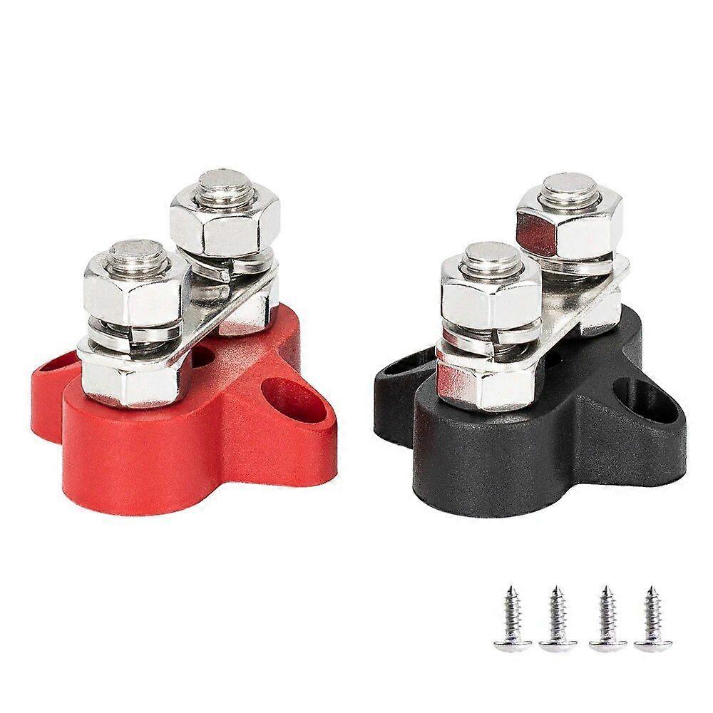 5/16\" Terminal Block Studs M8 48V Junction Block Bus Bar Insulated Dual Heavy Duty Power Distribution Stud Positive Negative RV