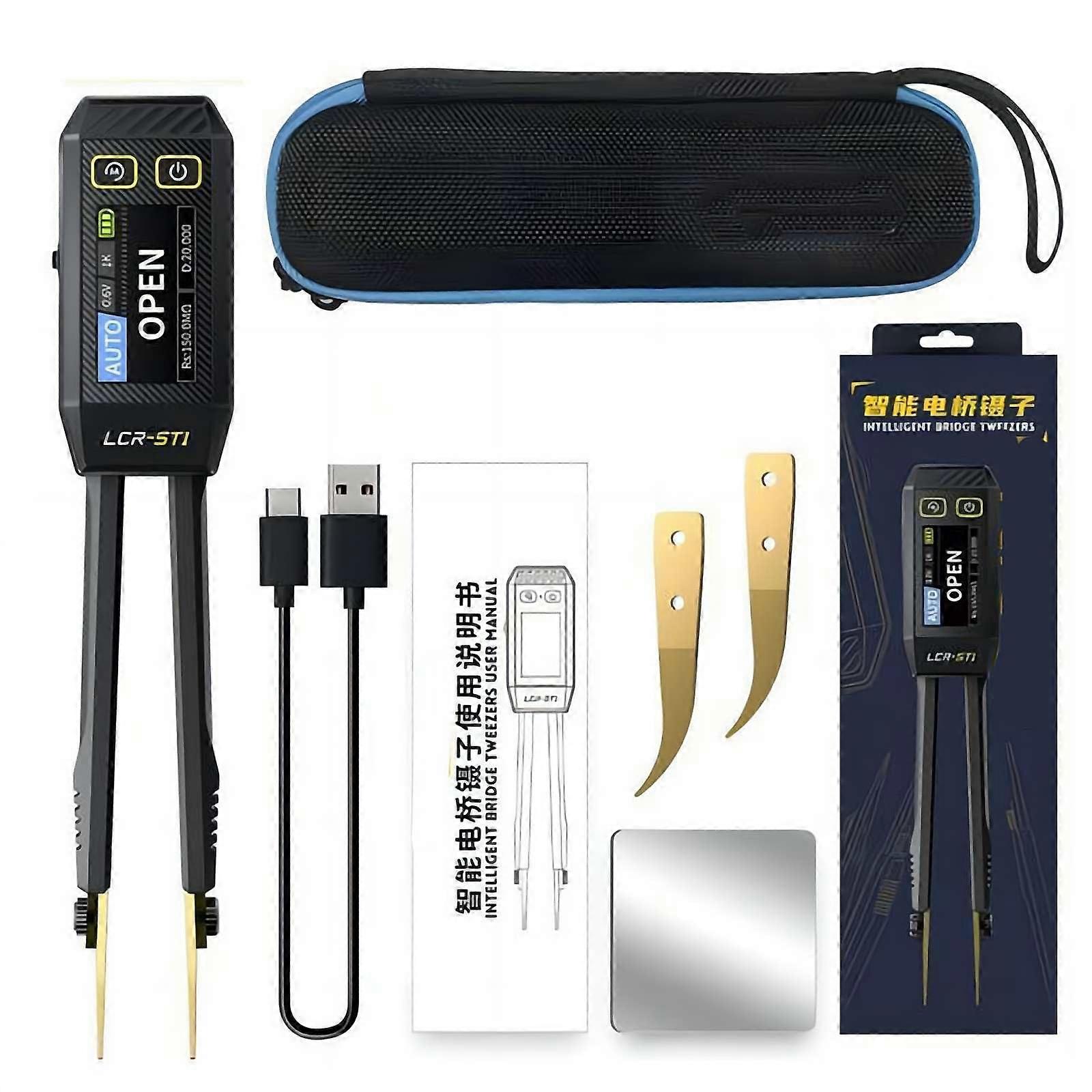 Smart LCR Meter Tweezer, Digital Tweezer Tester, Electronic Component Analyzer, Tester for SMD