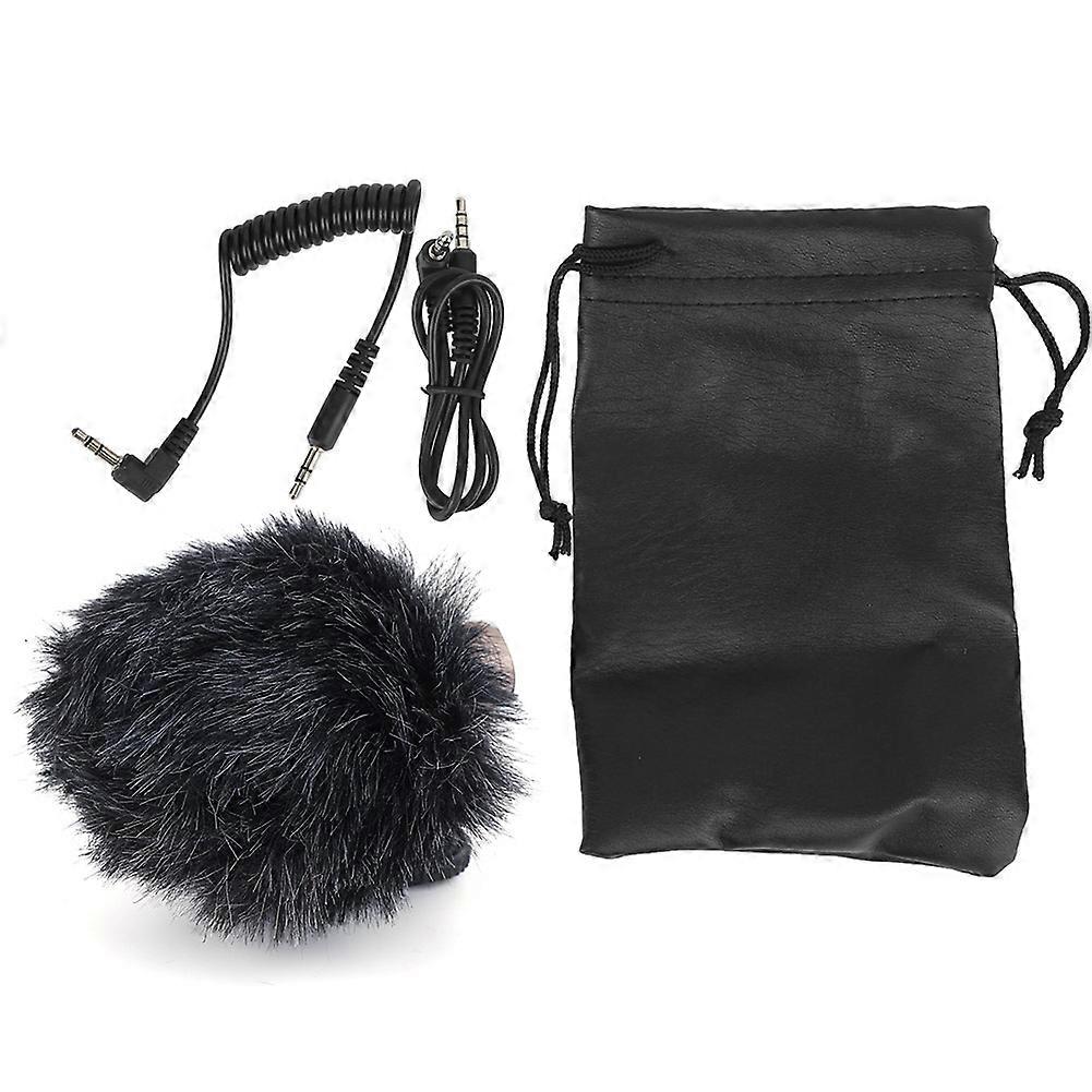 Mini Portable 3.5mm Condenser Microphone Phone Video Record Camera Interview Mic with Muff