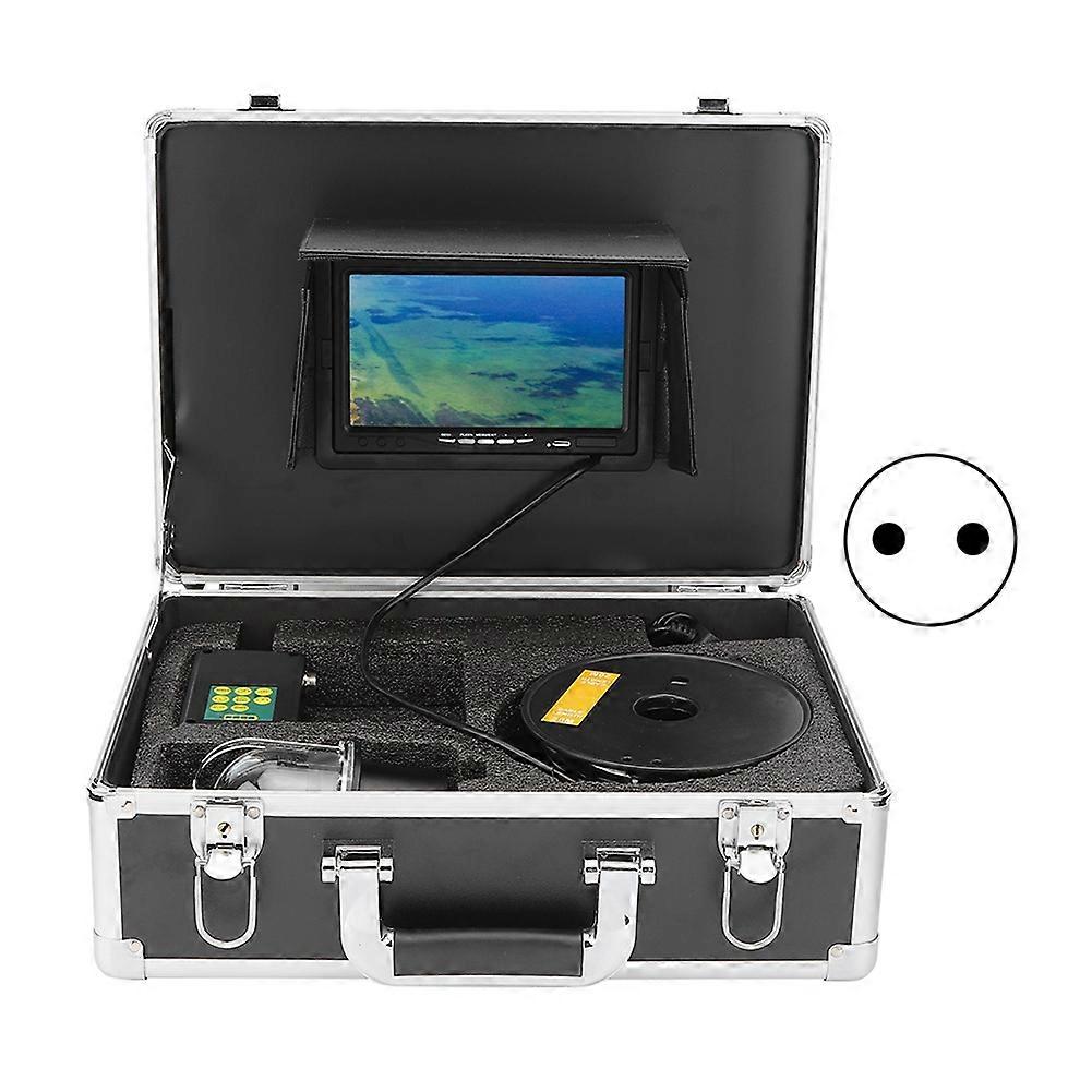 7in TFT LCD Underwater Fishing Camera Rotating Panoramic View W/55yd Cable 20 LED Light 100‑240V