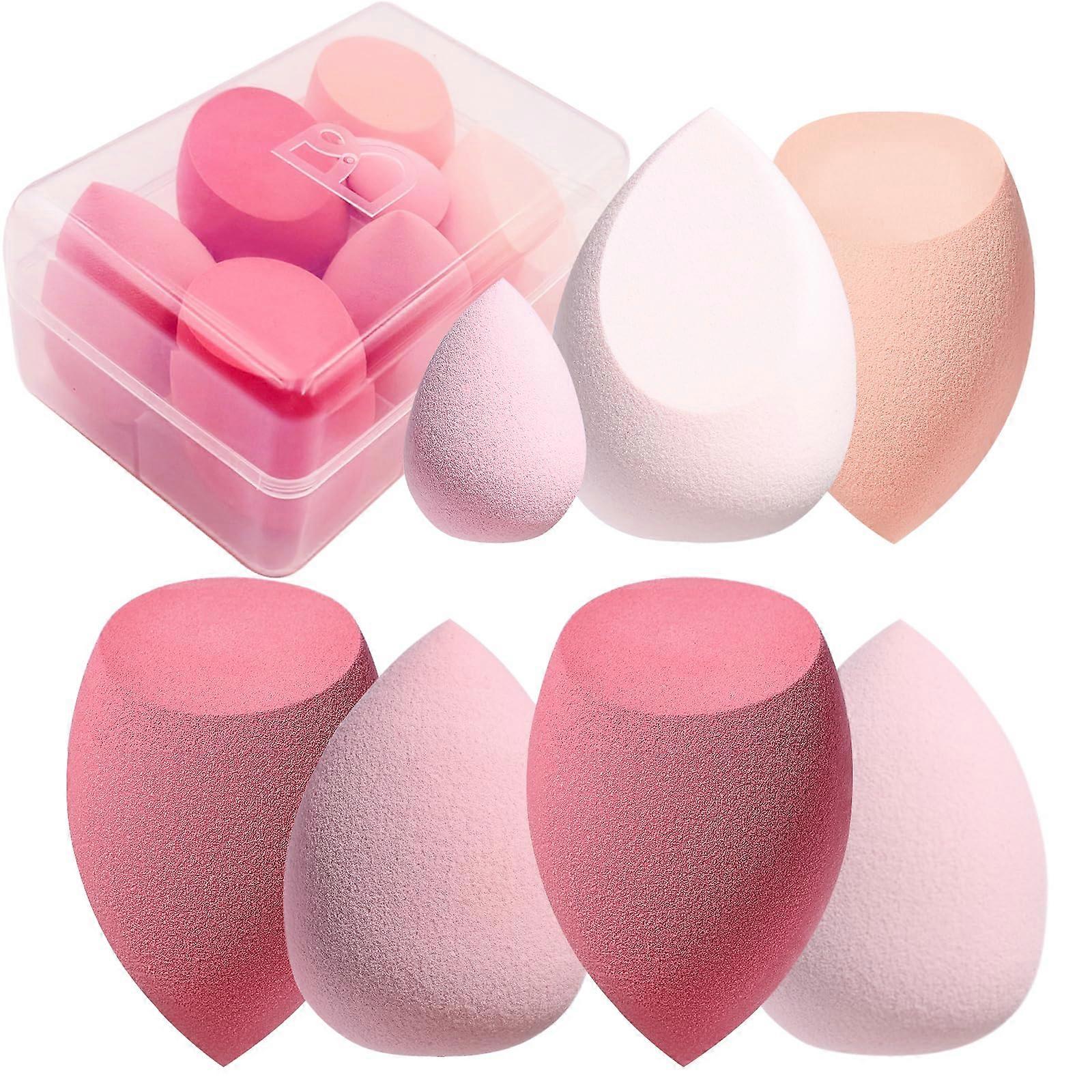 Makeup Sponge Set - 7 Multi-Color Blender Sponges for Liquid, Cream, Powder, Includes 1 Mini Pink Sponge