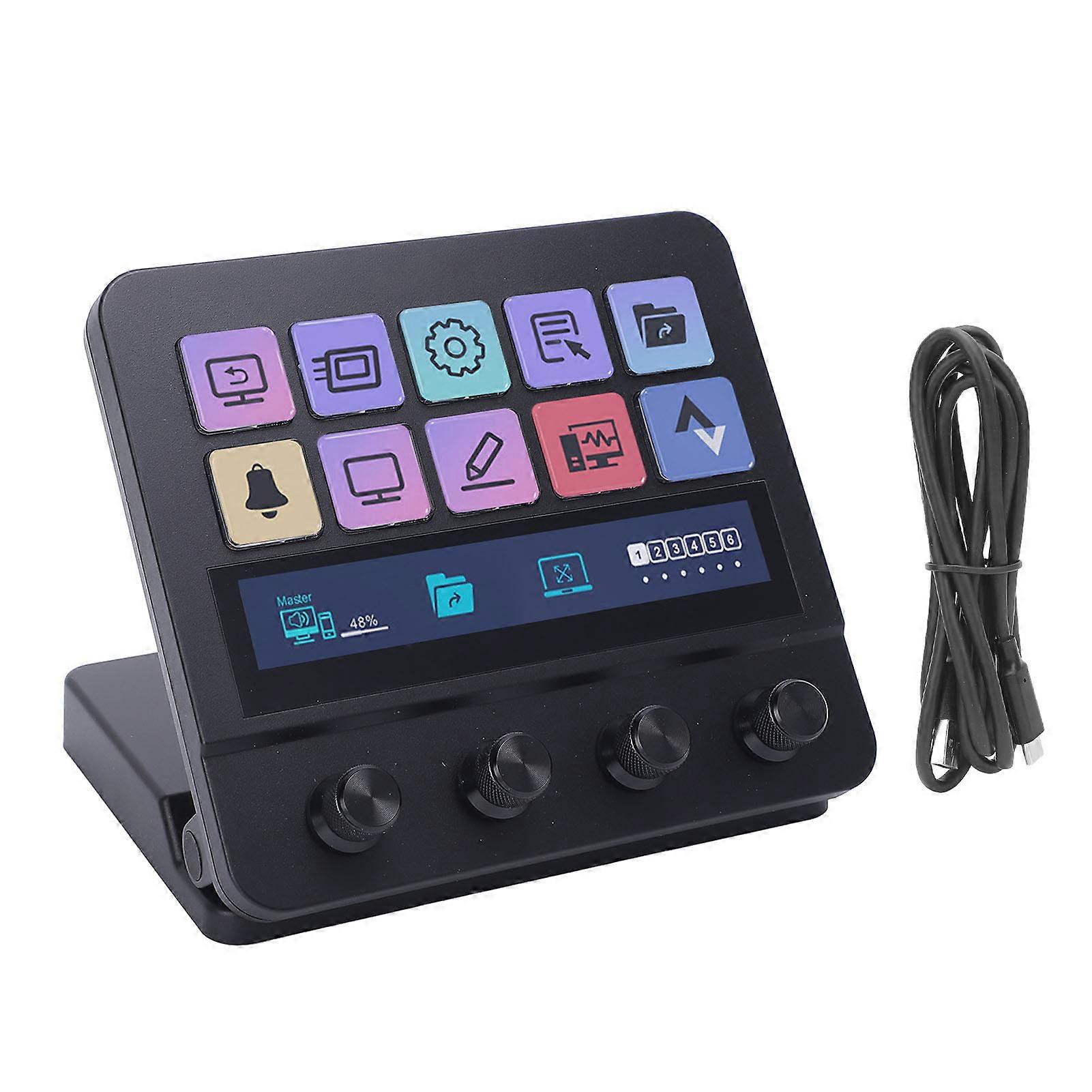 Stream Visual Keyboard Studio Controller Streaming Gaming with Customizable 10 LCD Keys for OBS PC