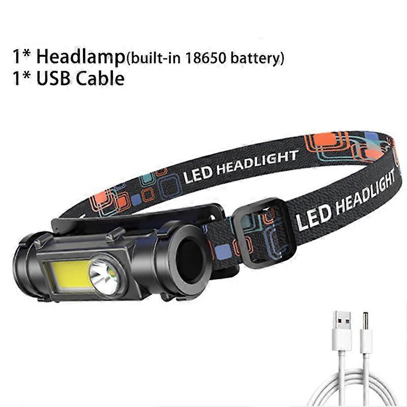 USB Mini LED Sauna Light aste, Camping Flashlight, Headlamp, Torch, 4000lm, 2 Modes