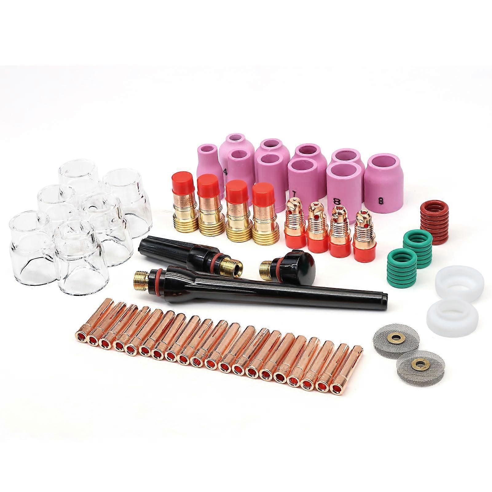 71pcs TIG welding torch tungsten argon arc welding short torch column gas lens TIG welding torch accessories