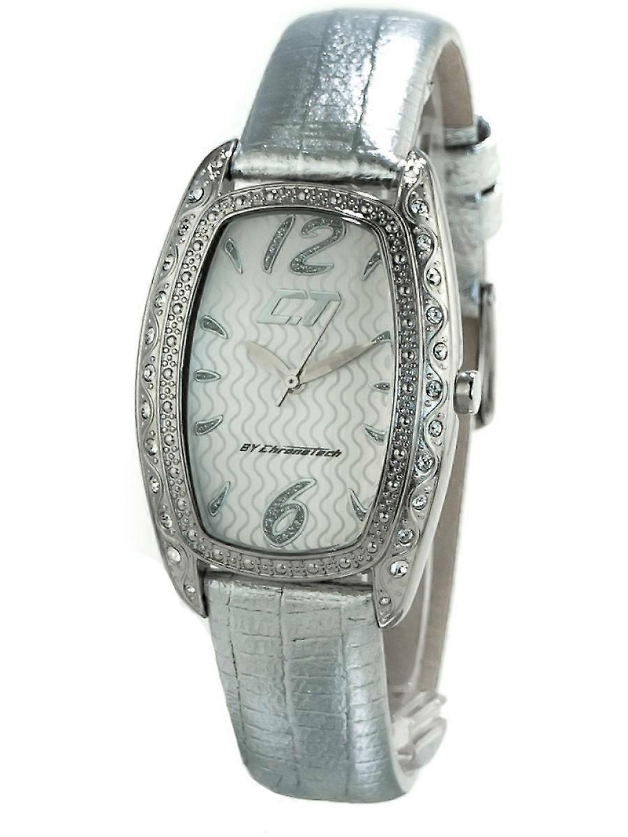 Chronotech Silver Äkta Läder Eller Läderimitation CC7121LS-06 Damklocka