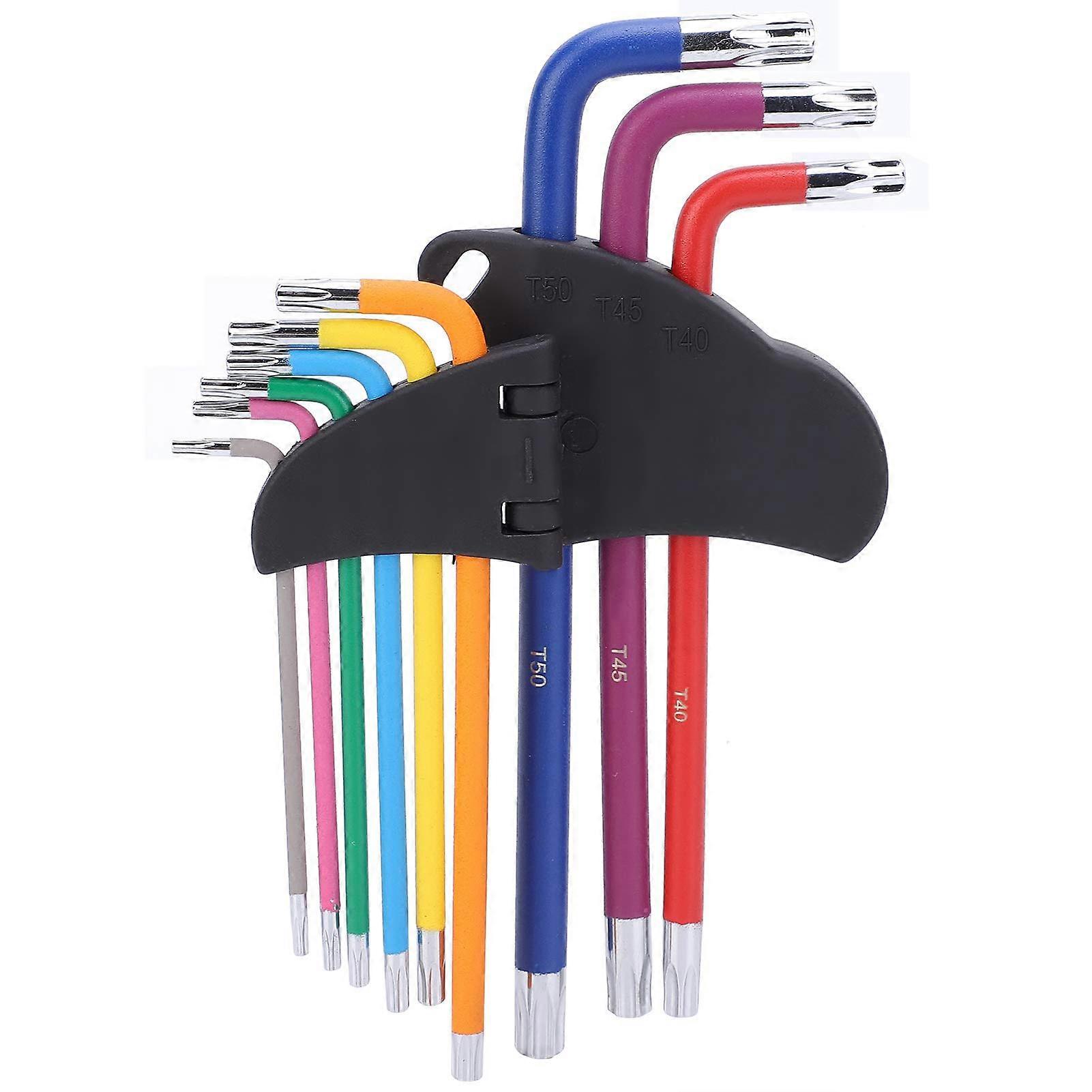 Hex Wrench Bristol Spline Key Wrench Set 9-Piece Star Shaped Hex Socket Multicolor Hex Key Tools