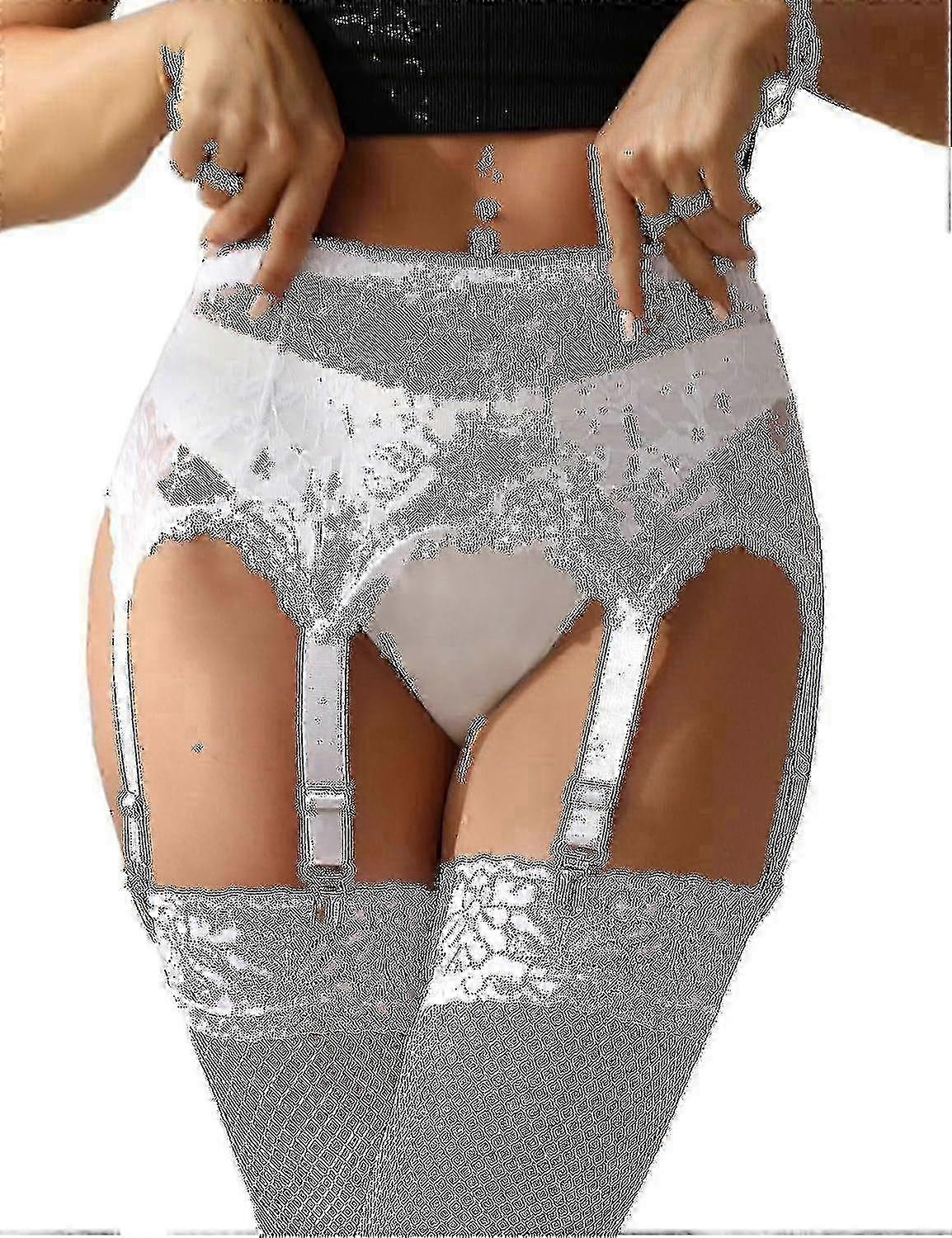 Damhållare Plus Size Spetshållare Och 6 Metallklämmor Justerbara Underkläder Strumpebandshållare U