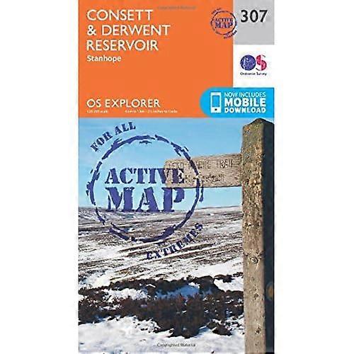 OS Explorer Map Active (307) Consett and Derwent Reservoir (OS Explorer Active Map)