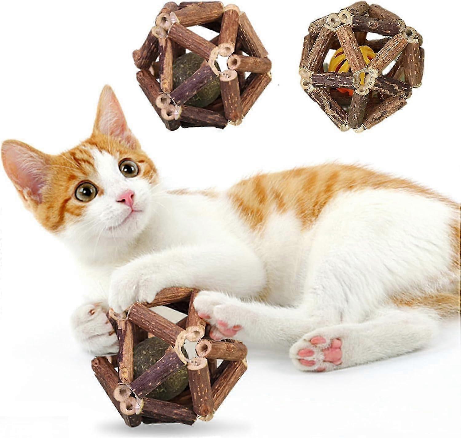 Catnip Stick 2 Pieces Interactive Catnip Ball Toy Cat Balls Toy Catnip Toy Kitten Catnip Toys Cat Increases Appetite and Teeth Cleaning