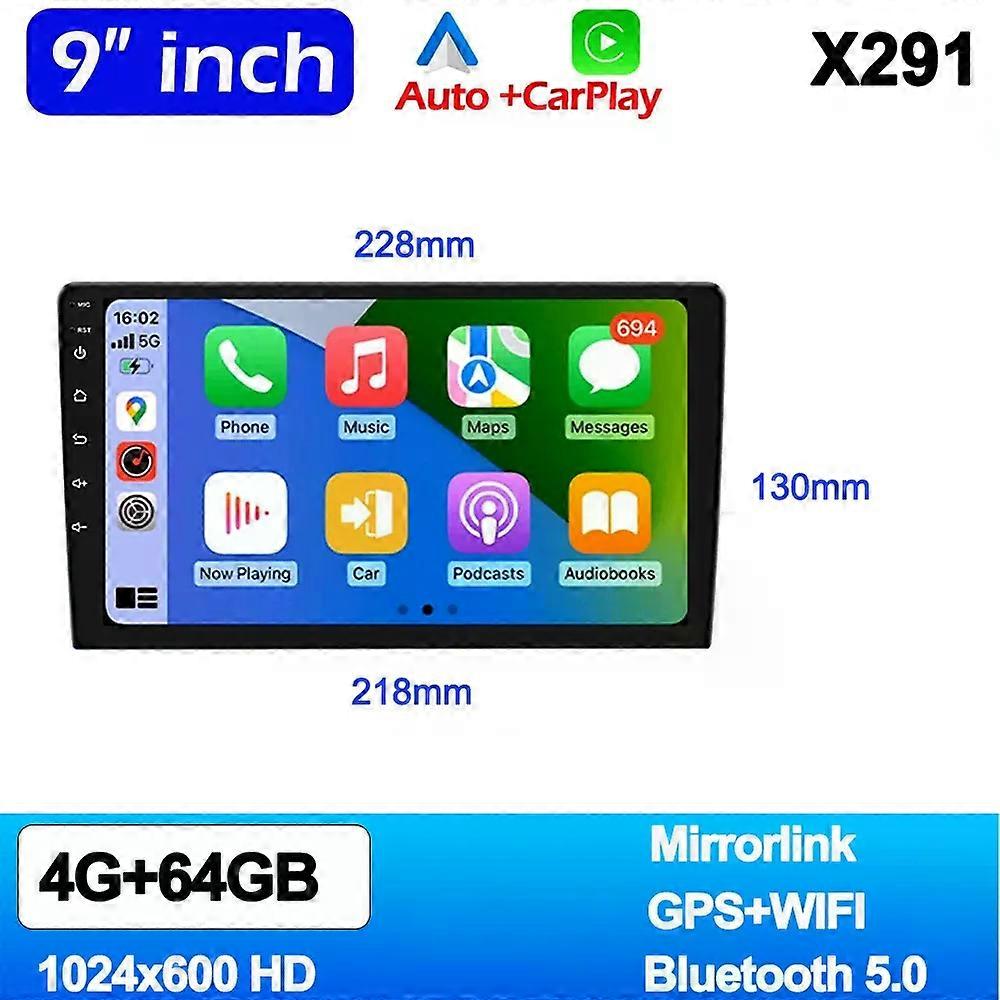 Autoradio universel 2Din 7"/9"/10" 4 Go Android 13 Carplay Android Auto GPS BT Multimédia automobile Systèmes intelligents pour voiture