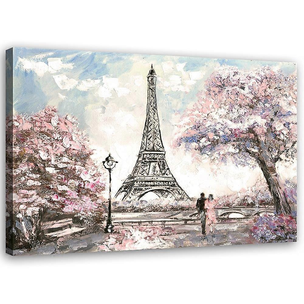 Lienzo, Torre Eiffel París rosa - 120x80