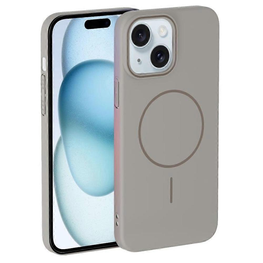 For iPhone 15 Case Compatible with MagSafe Slim PC Phone Back Cover - Titanium Grey