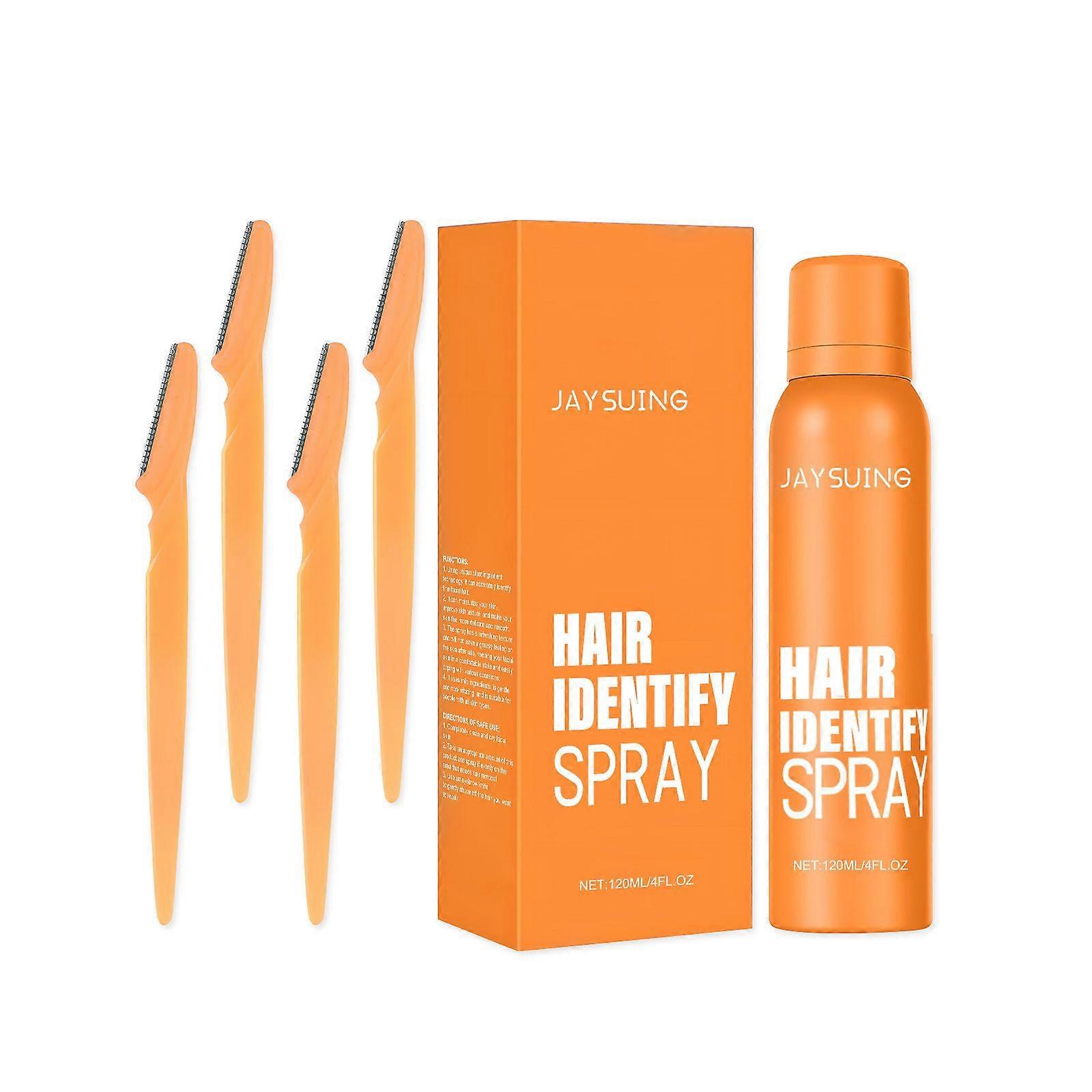 Hair Identifier Spray for Face Shaving Dermaplaning Tool Dermaplane Razor for Women Face Skin Body Dermaplane Spray for Women Face with 4 Face Razor