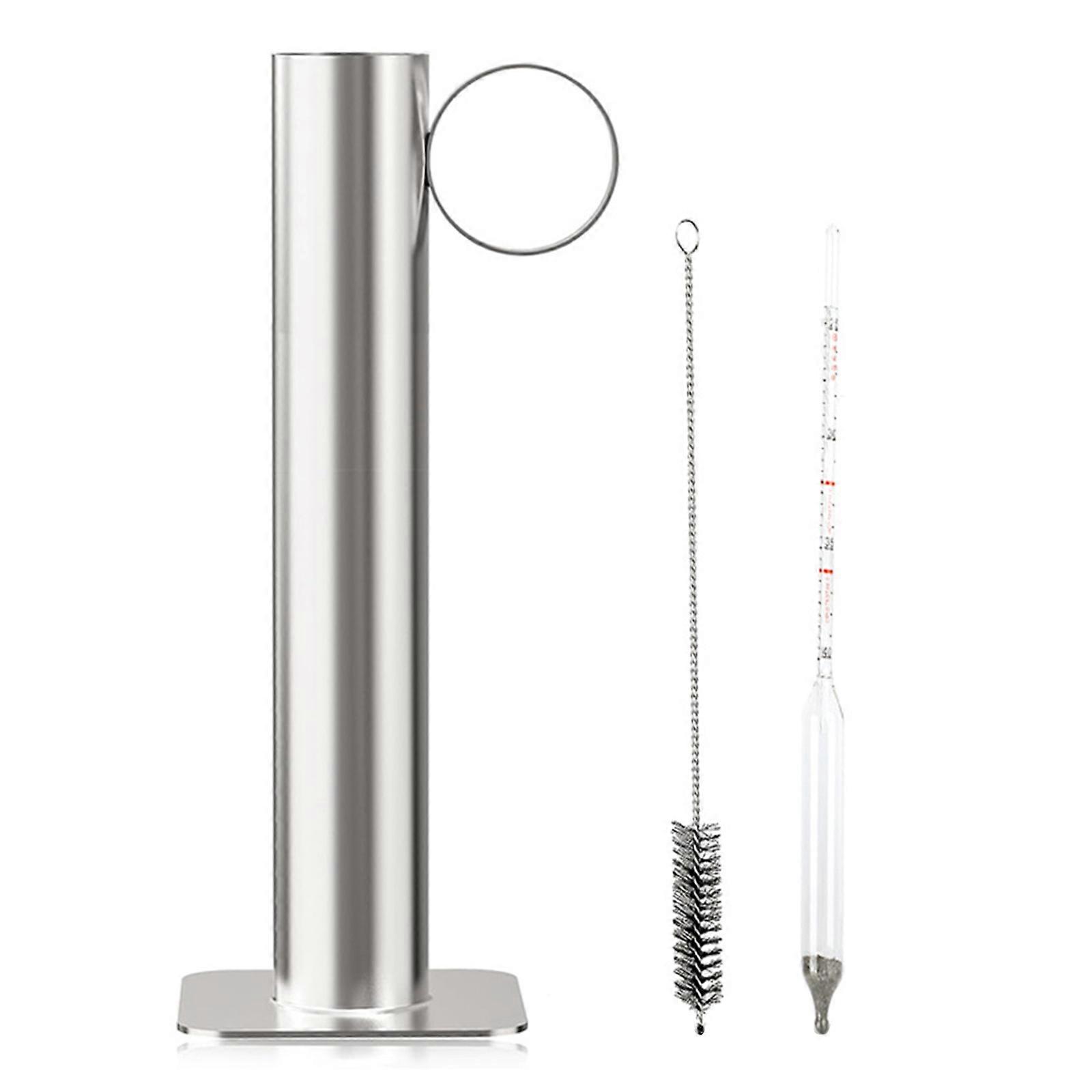 Stainless Steel Maple Syrup Hydrometer Set for Measuring Sugar Content Includes Cleaning Brush and Easy to Use Test Cup