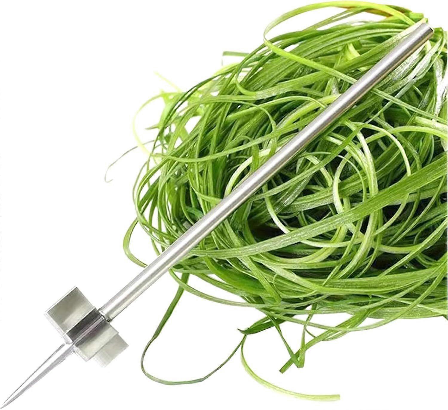 Plum Blossom Stainless Steel Onion Cutter Scallion Slicer,Portable and Easy to Use Onion Slicer for Cutting Onions Garlic Peppers Vegetables