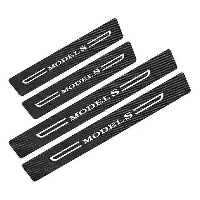 4PCS Car Threshold Door Sill Anti Scratch Sticker Carbon Fiber Protection Decal Auto Accessories Suitable for Tesla Model 3 X S Y P100D
