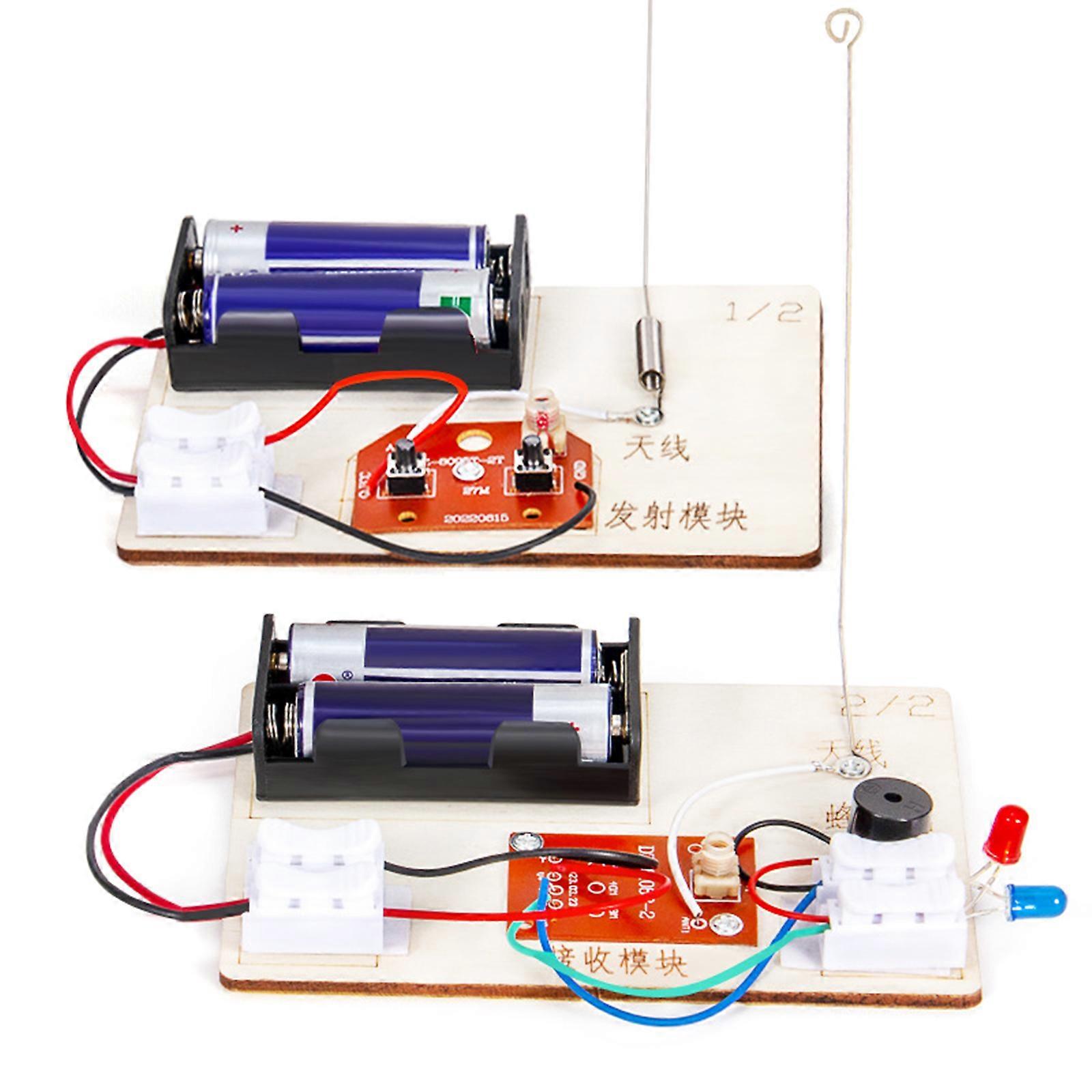 Student DIY Wireless Transmitter Experiment Set Wood DIY Physics Experiment Model Kits Physics and Science Teaching Prop