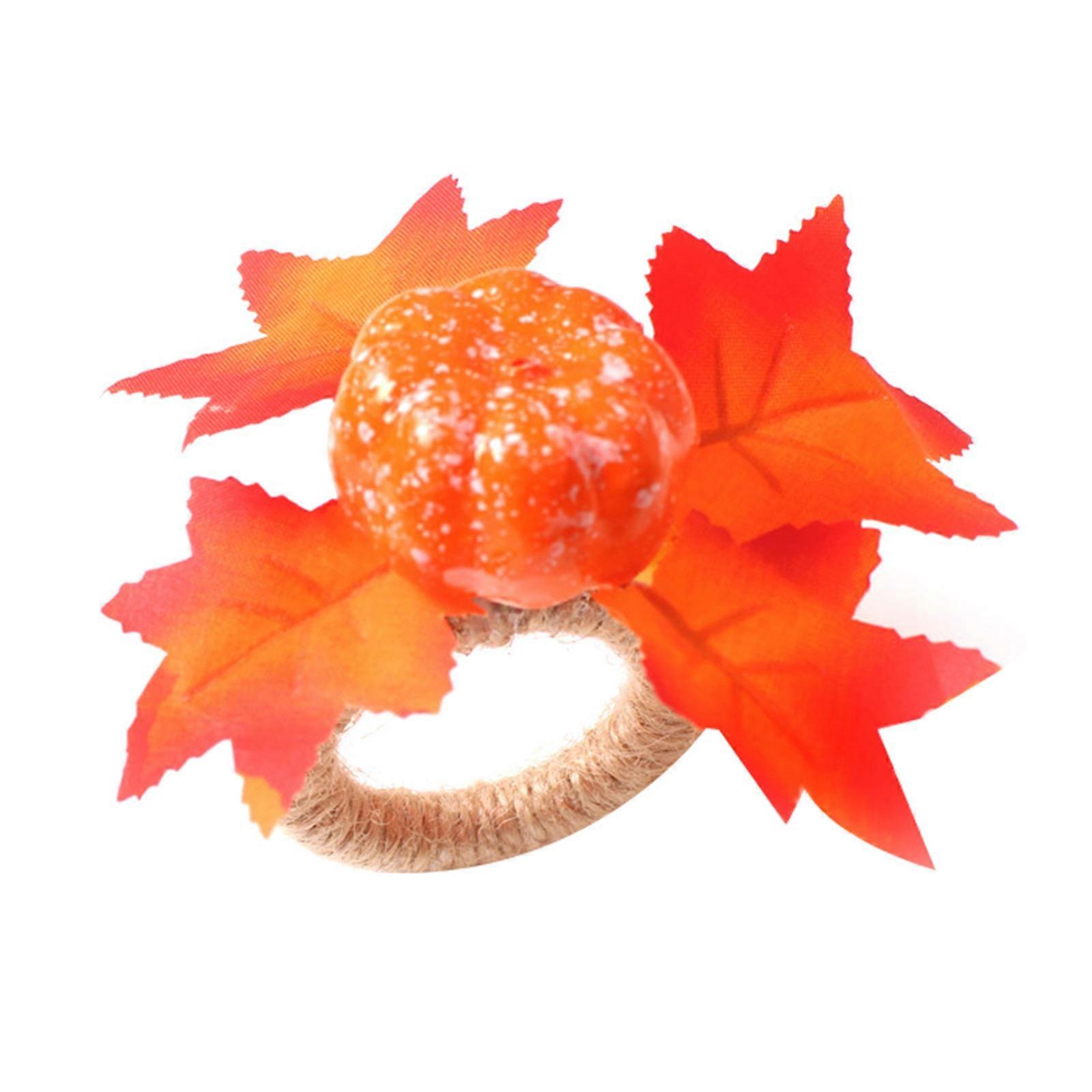 Set of 12 for Creative Simulation Maple Leaf Napkin Buckles Modern Western Hotel Napkin Ring Serviette Ring for Dining T