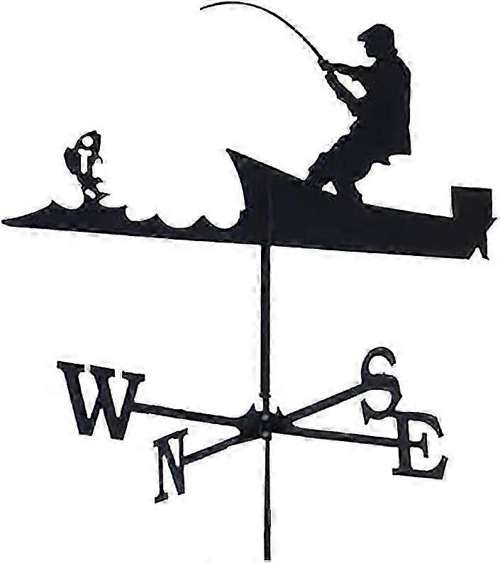 風見鶏、屋外ガーデン風見鶏、釣り人、ロッドレトロファームランドスケープガーデンヤード風見鶏プロフェッショナル測定ツール2021新しいFashio