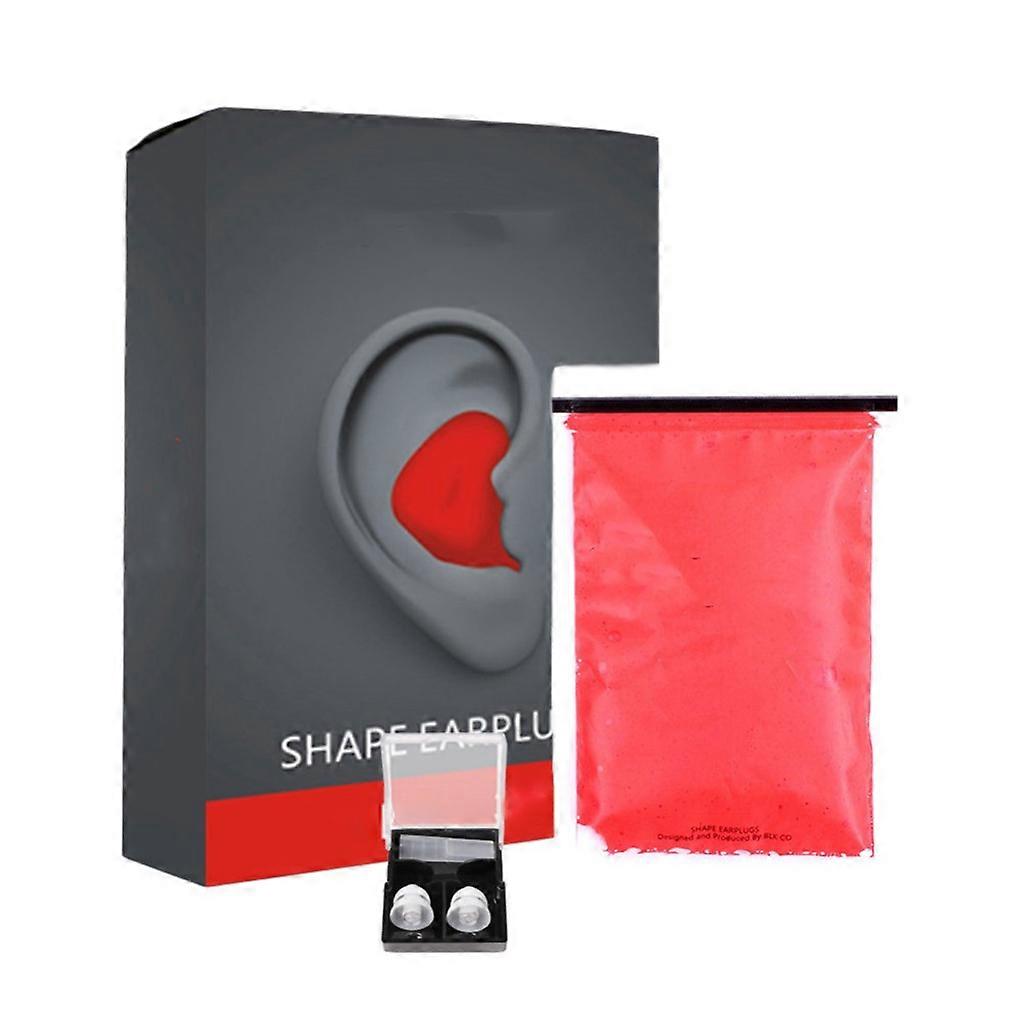 Moldable Shaped Noise Cancelling Earplugs with Box Sound Blocking Reduction Earplugs for Student Adult Studying Working Red