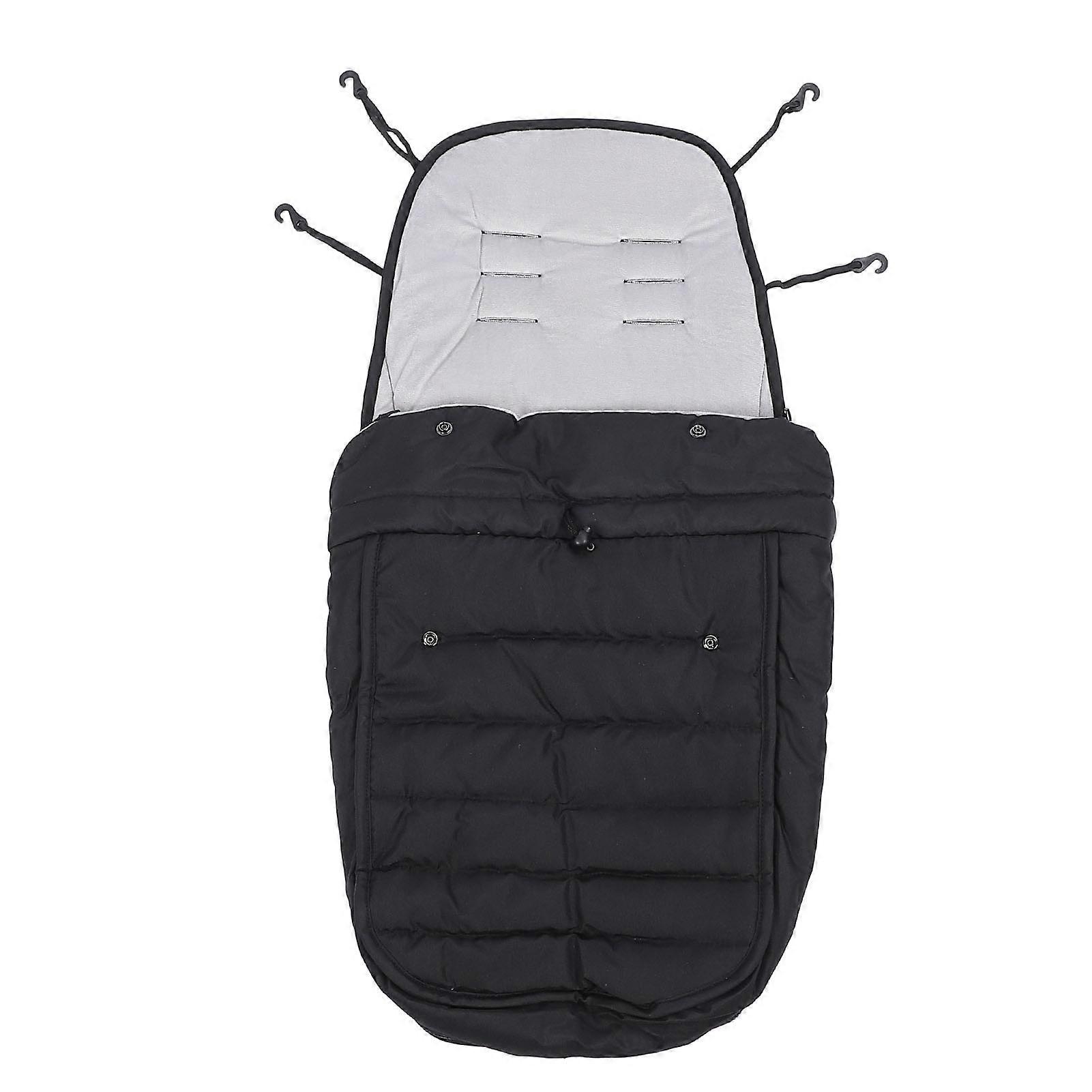 Chancelière pour poussette bébé, coupe-vent, épaisse, avec système de serrage, idéale pour le froid, noire