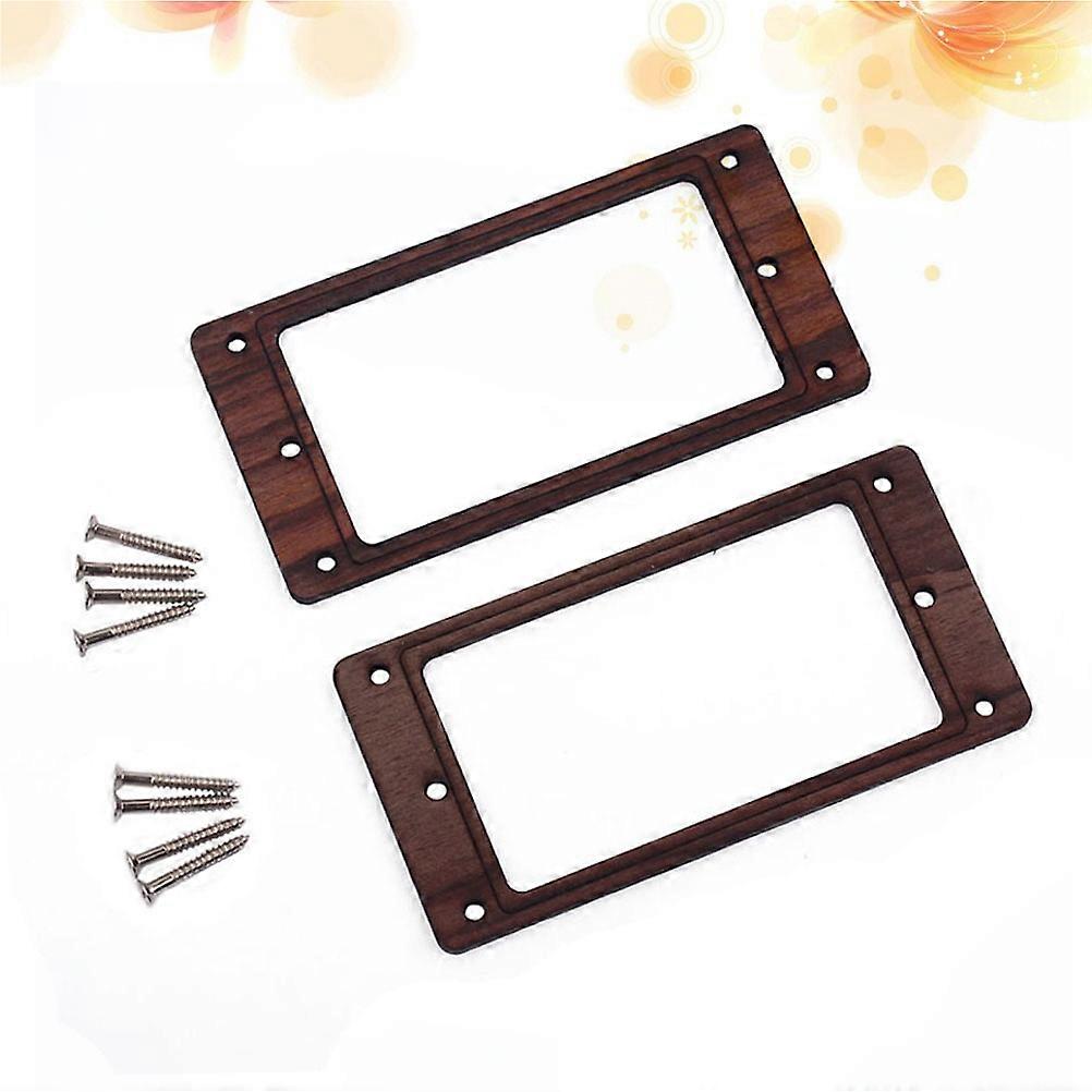 Rosewood Pickup Mounting for Double Coil Electric Guitar – 2pcs Frame with Screws, Elegant Replacement Accessory for Guitarists and Luthiers