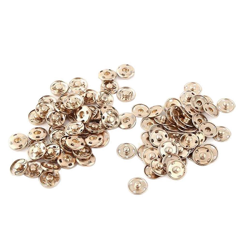 50 Sets Gold Metal Sew Snap Buttons Durable Press Studs for Coats, Jackets & Knitwear Sewing Projects