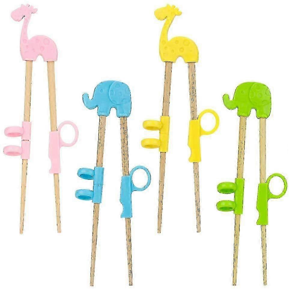 Reusable Practice Chopsticks for Kids, 4 Pairs with Clear Storage Box, Ideal Chopping Aid for Young Learners