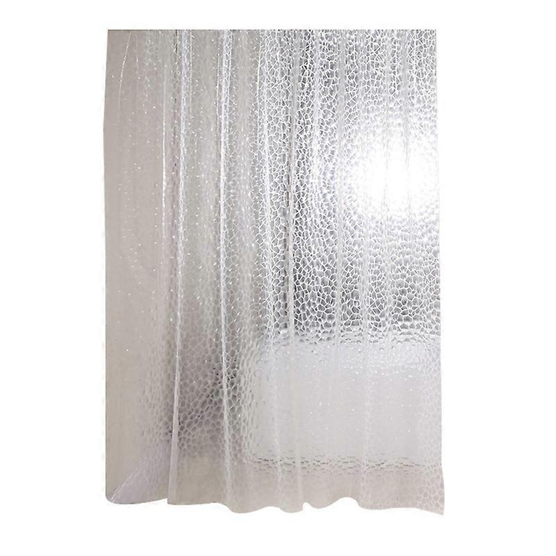 Clear Shower Curtain Liner Waterproof 3D 71inch x79inch, 12 Hooks
