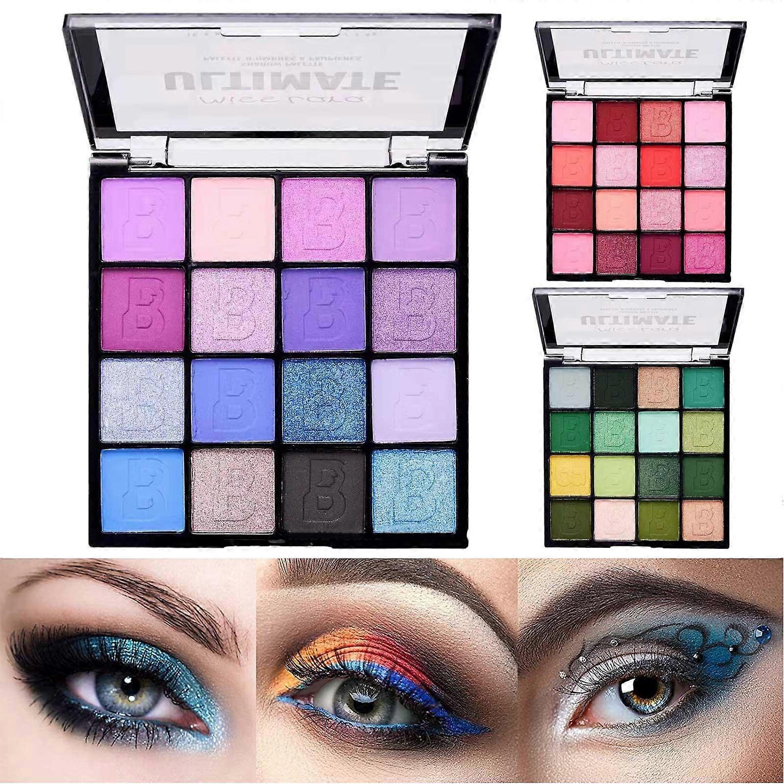 1# Blue Enchantress (B) $Misslara Colorful 16-color Eyeshadow Matte Pearlescent European and American Makeup Beginner Eyeshadow Palette
