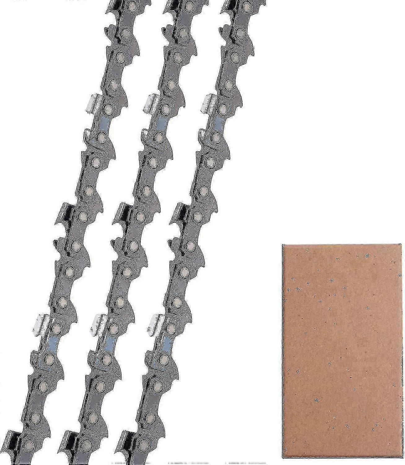 3-Pack 3/8" Low Profile Chainsaw Chains 52 Links 35cm Low Kickback for Bosch AKE 35S/AKE