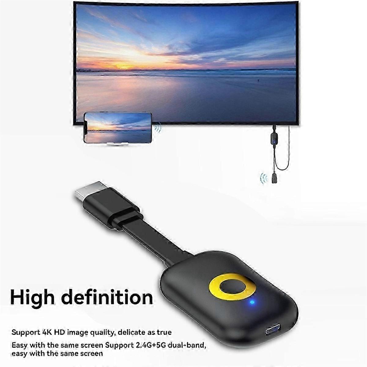 4K trådlös HDMI-mottagare för TV, smartphone, bärbar dator, streaming, spegling