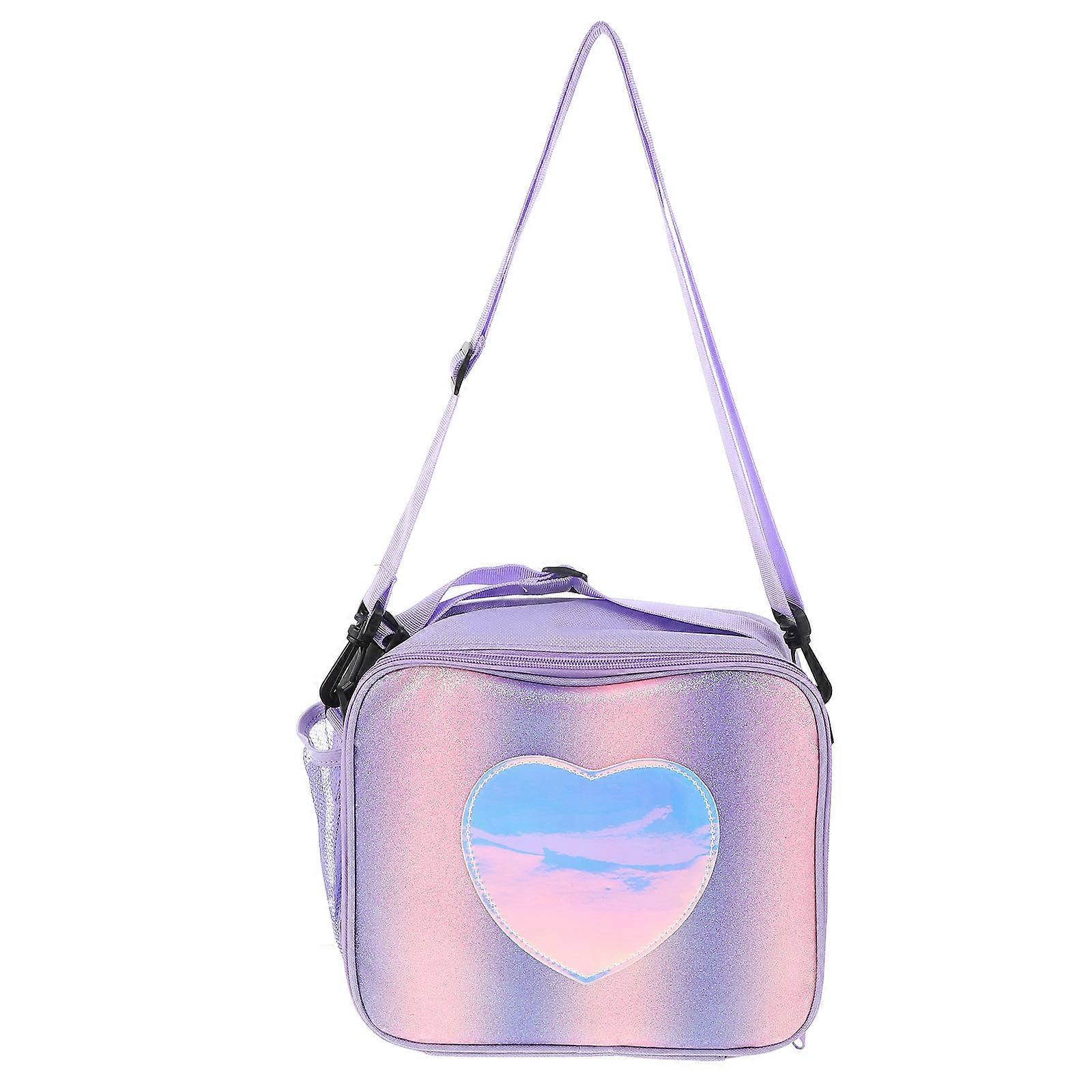 Insulated Lunch Bag for Storage Use Purple Polyester One-shoulder Bag 1Pc