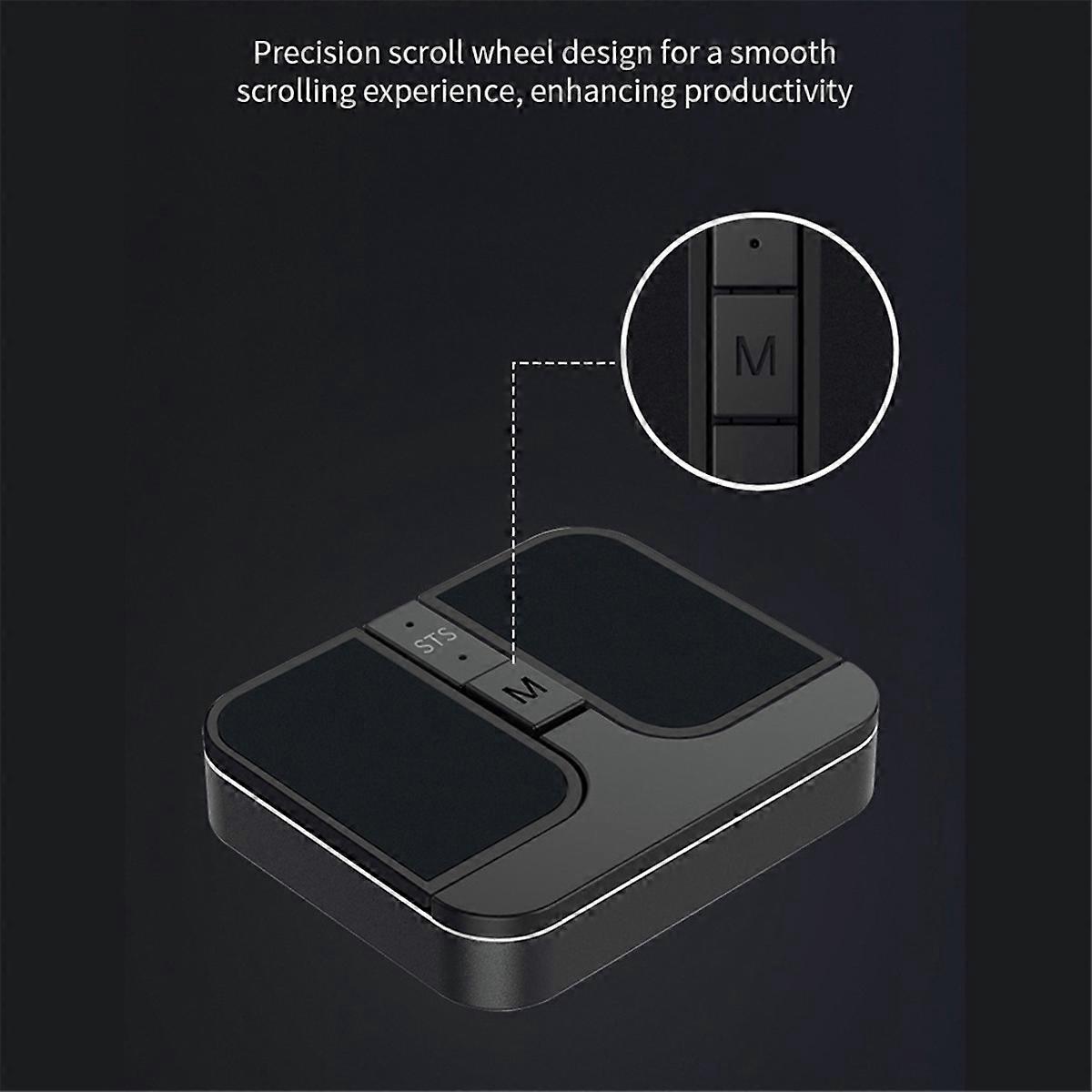 Mini Square Mouse Wireless Computer Mouse 3 Mode BT/2.4G/USB Mini Capacitive Mouse for PC Laptop No