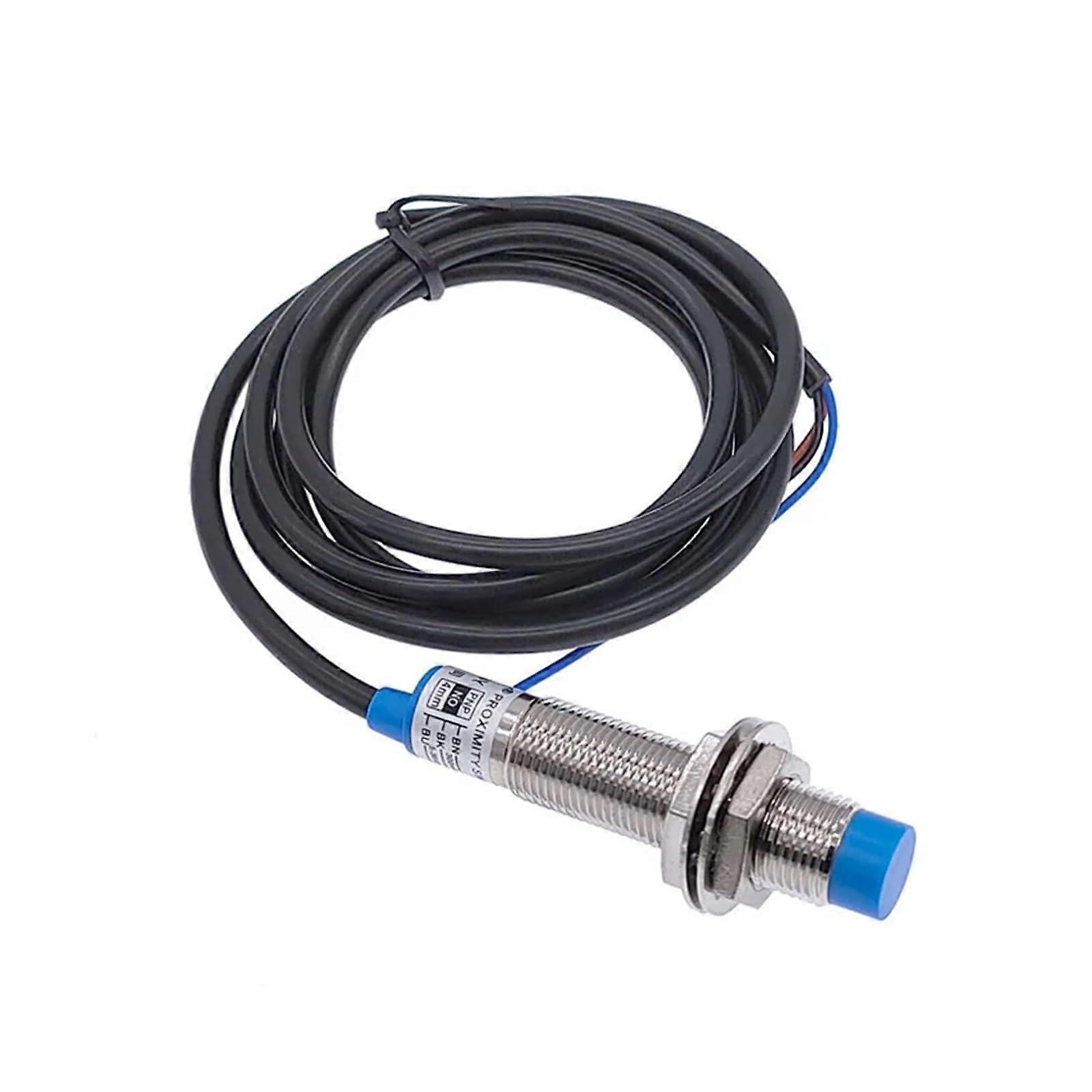 M12 Metal Detection Sensor, 4mm Sensing Distance, Waterproof, Normally Open NO, Normally Closed NC, NPN PNP, 3-Wire Proximity Switch