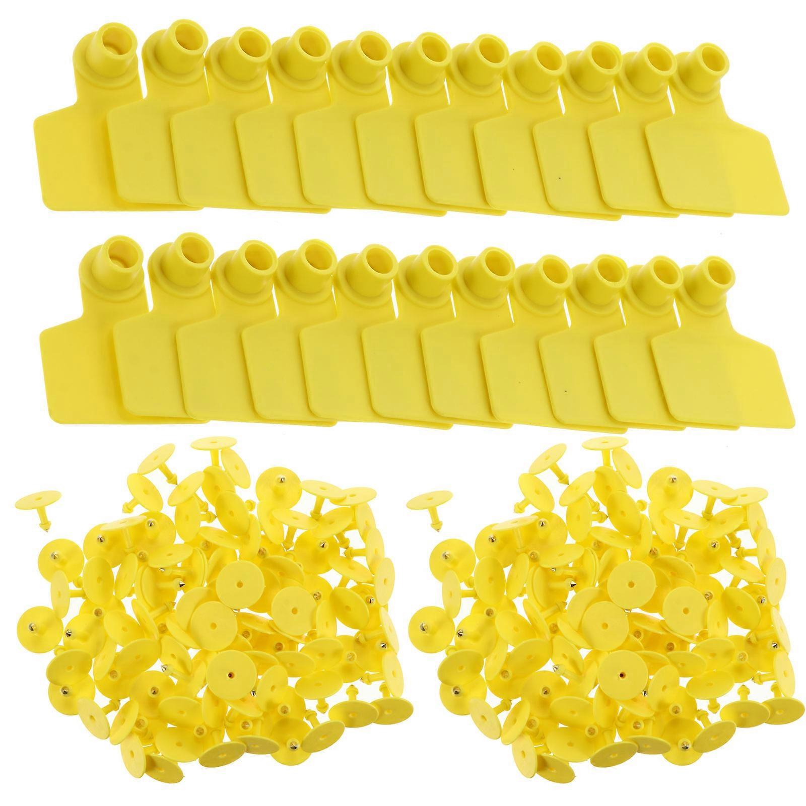 Practical Yellow Livestock Ear Tags for Pigs, Sheep, Horses, and Cattle Simple Animal Identification for Farm Management and Epidemic Control