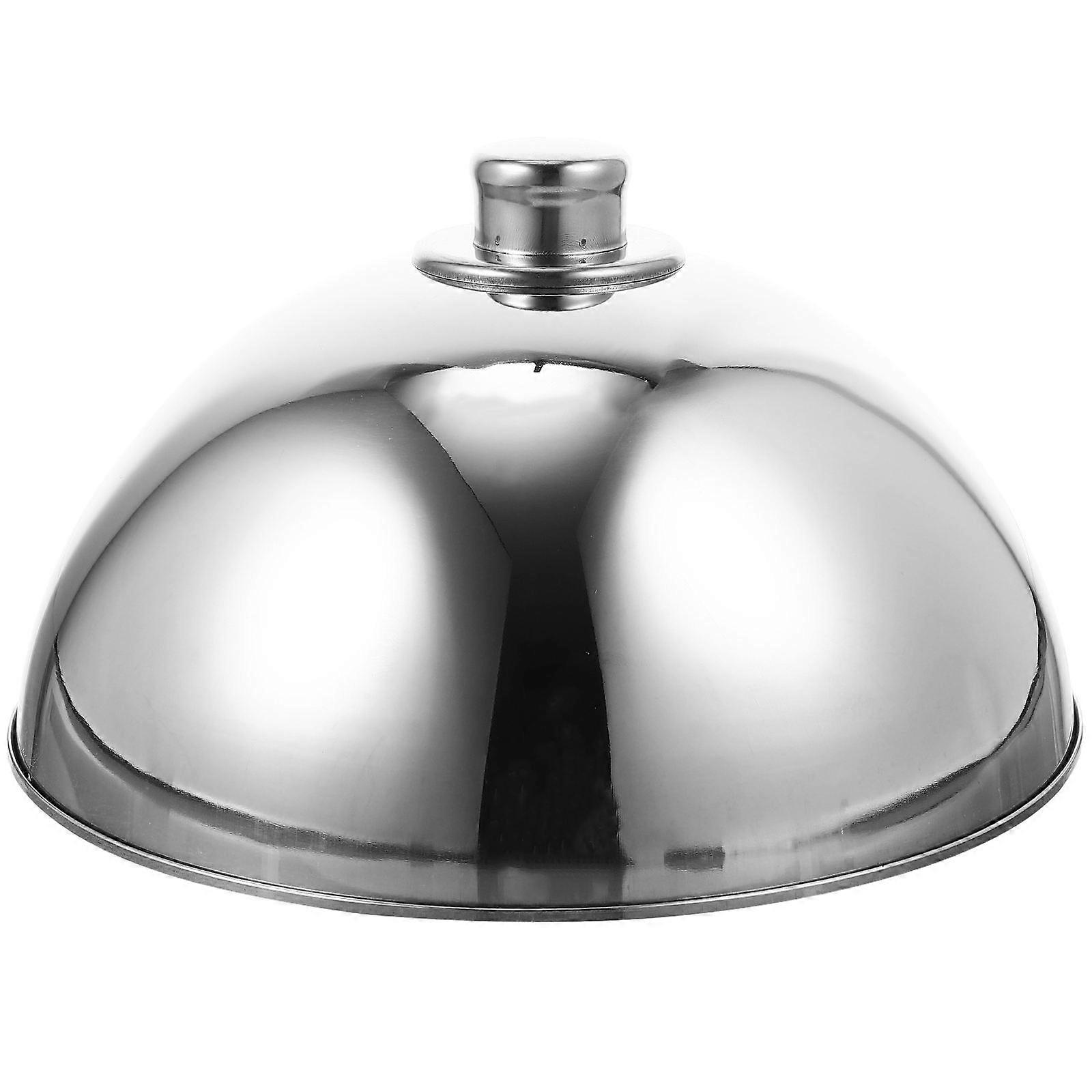 כיסוי כיפת כלי הגשה מכסה מזון מנירוסטה לבישול מקורה חרוז כסף 12.6 12.6 7.1 אינץ' 1 יחידות