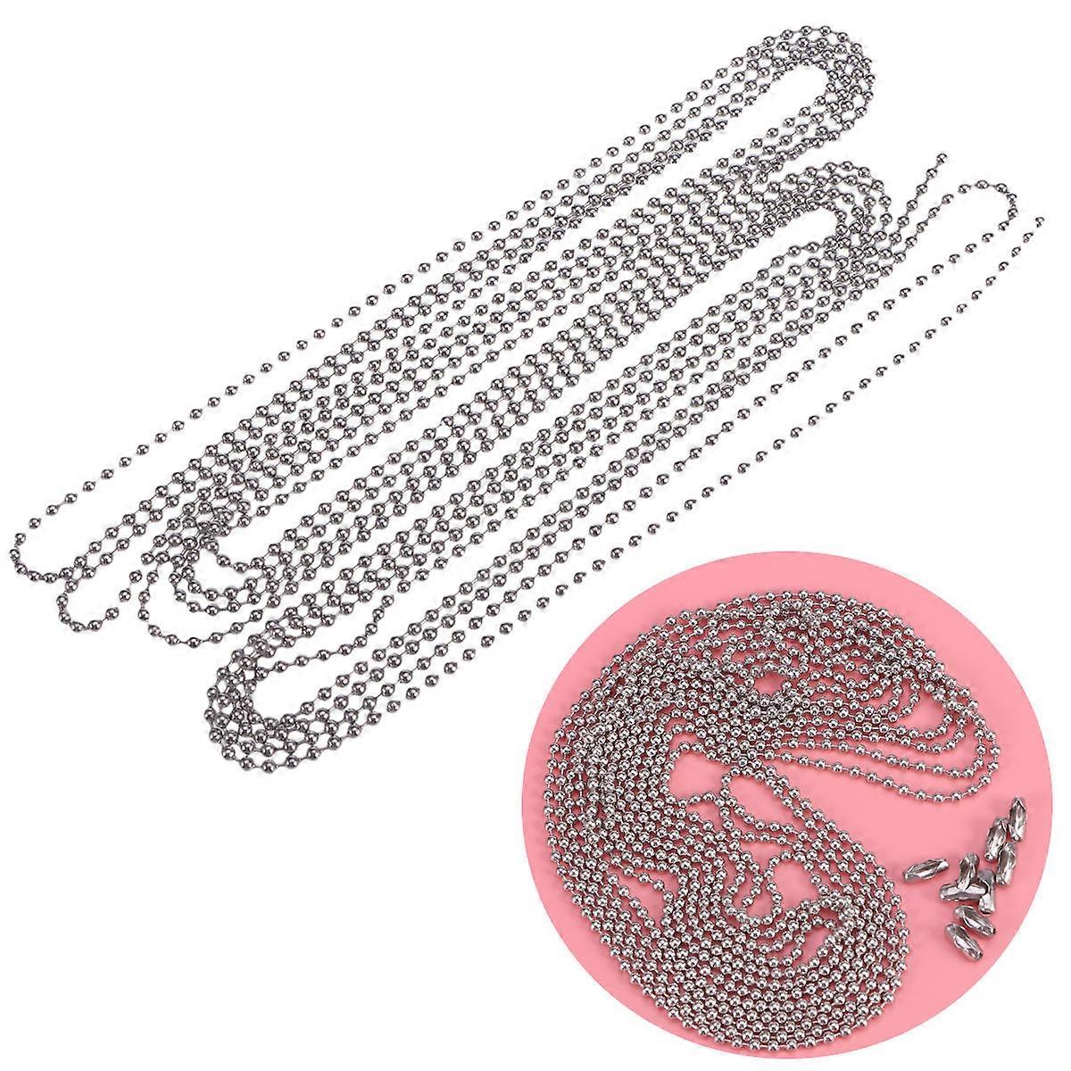 Jewellery Chain 3 Meters 3.5MM Diameter Silver Dog Tags Compatible 1 Set