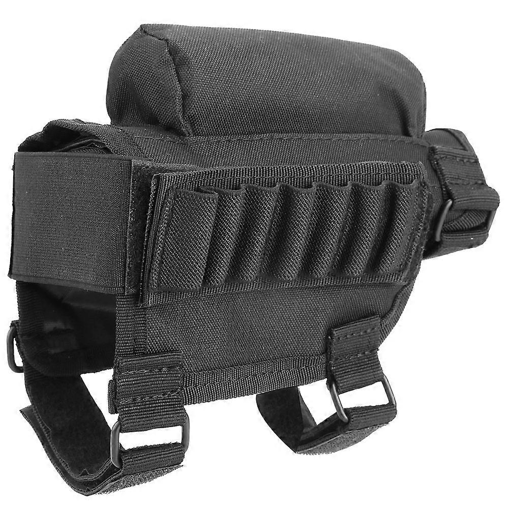 Buttstock Pouch Cheek Rest Pad Shell For Hunting Shotgun & Rifle (Black)