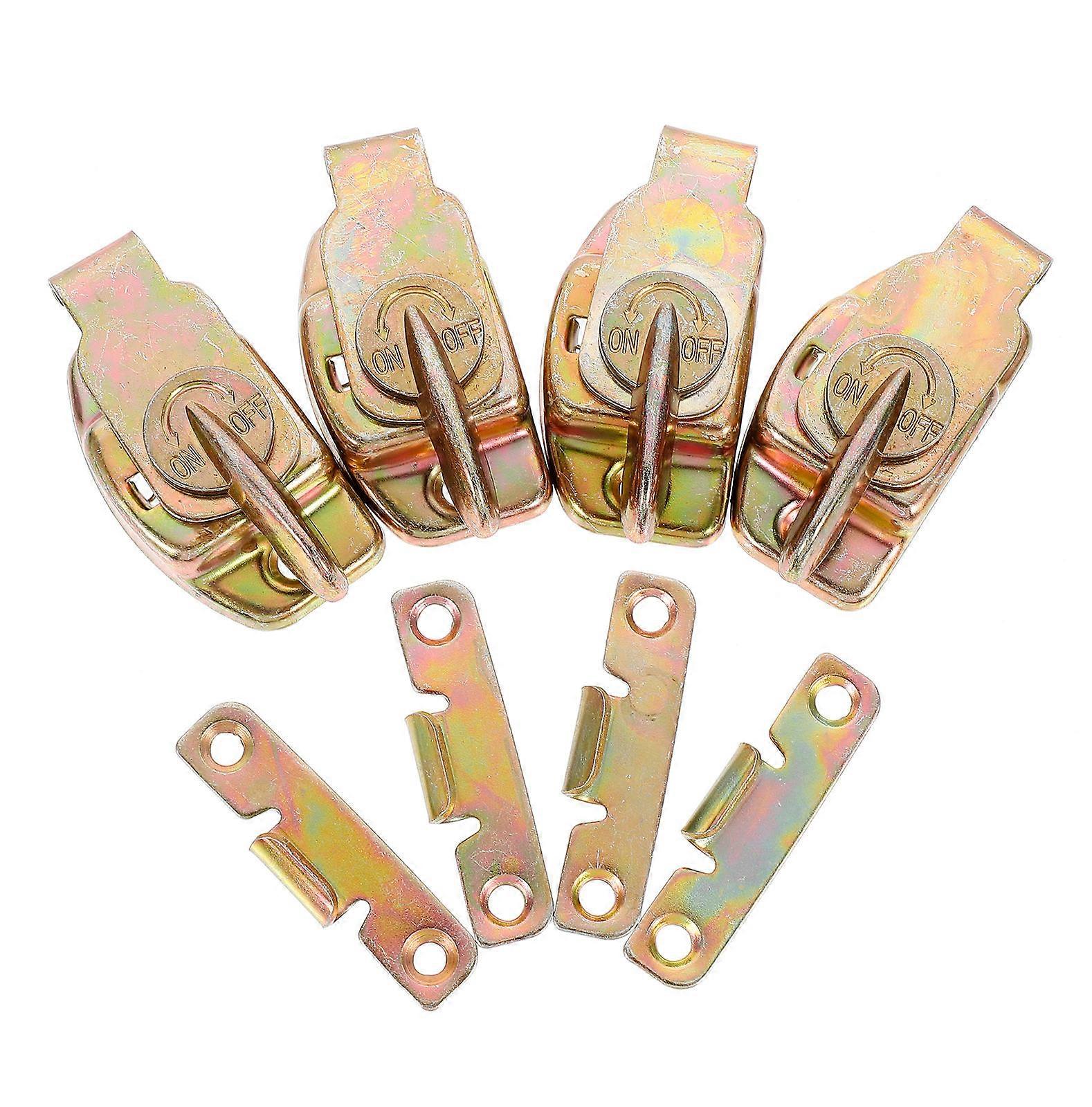 4pcs Iron Table Lock Buckles for Dining Tables, Durable Cabinet Connectors & Expansion Leaf Locks to Prevent Sliding and Ensure Secure Assembly