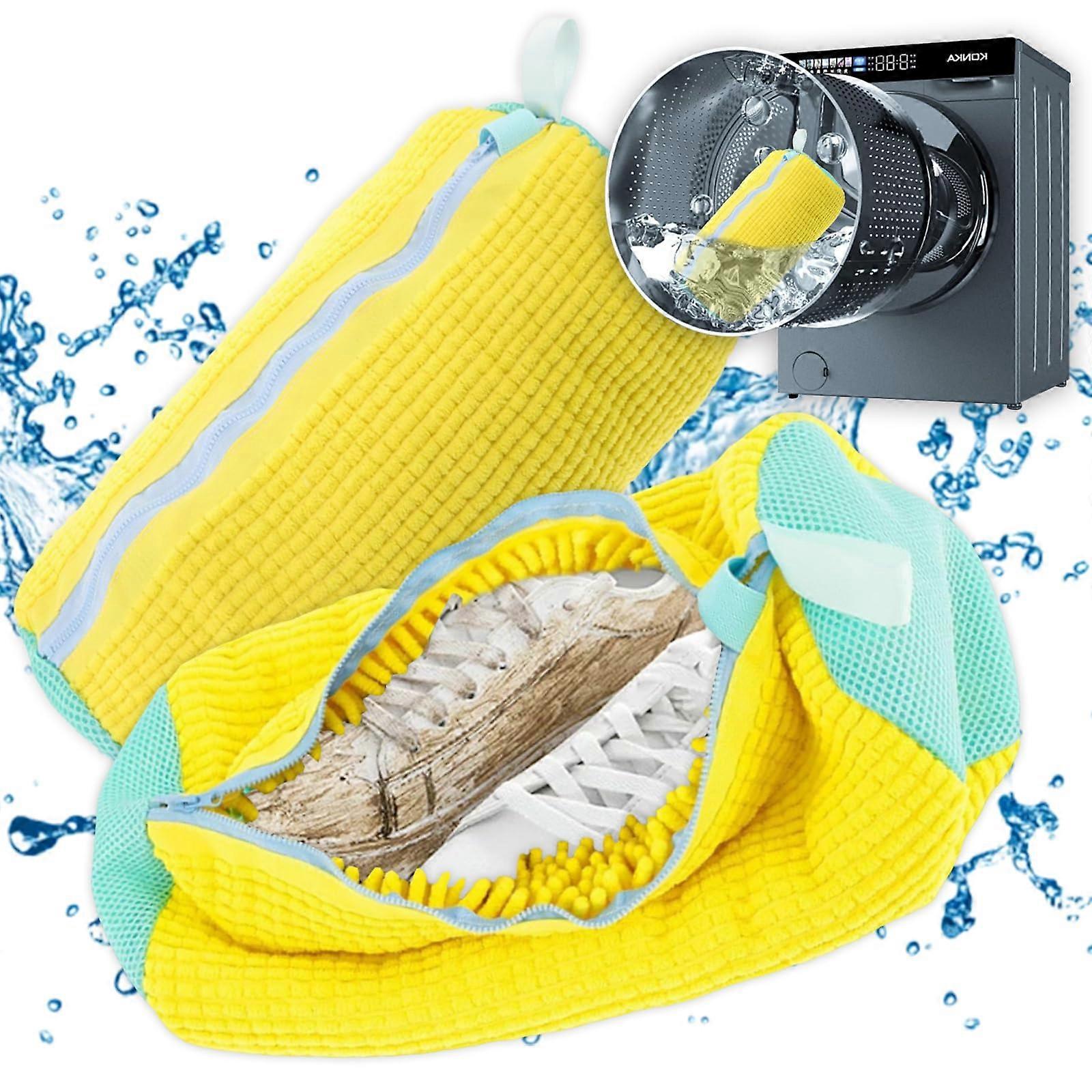 Shoe Wash Bag for Washing Machine, Reusable Laundry Net for Sneakers with Zip, 360° Cleaning Fluff, 2025 Model