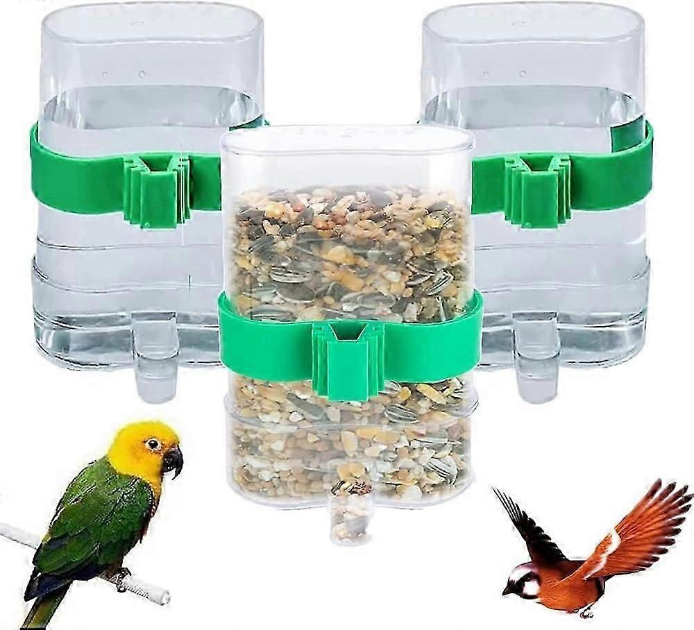 3Pcs Automatischer Vogeltränke, Vogelfutterhäuschen, Automatischer Vogeltränke, Vogelfutterhäuschen, Vogelkäfig