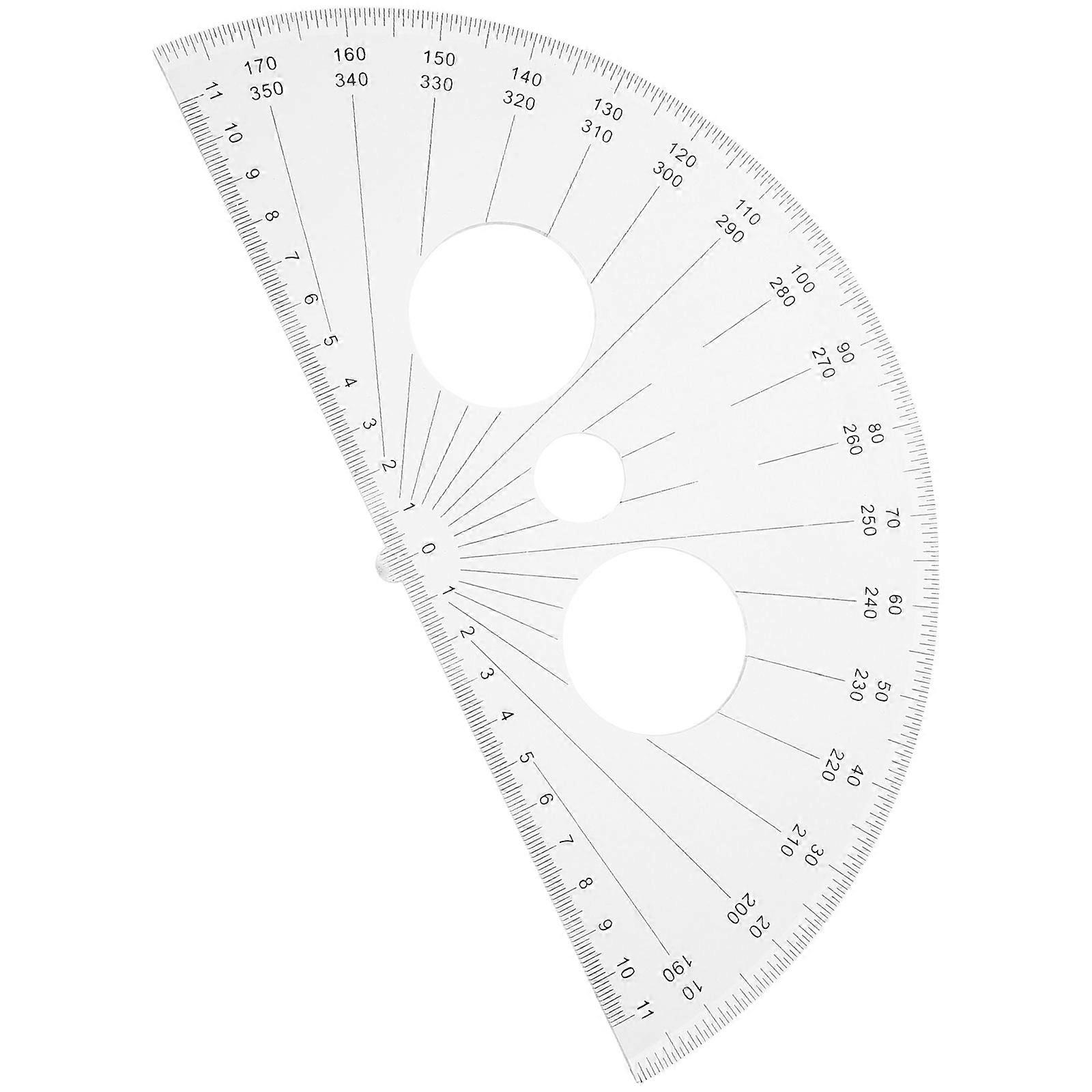 Drawing Tools Portable Professional Protractor Transparent 24.50X12.50X0.20CM Angle Measurement Architects 1Set