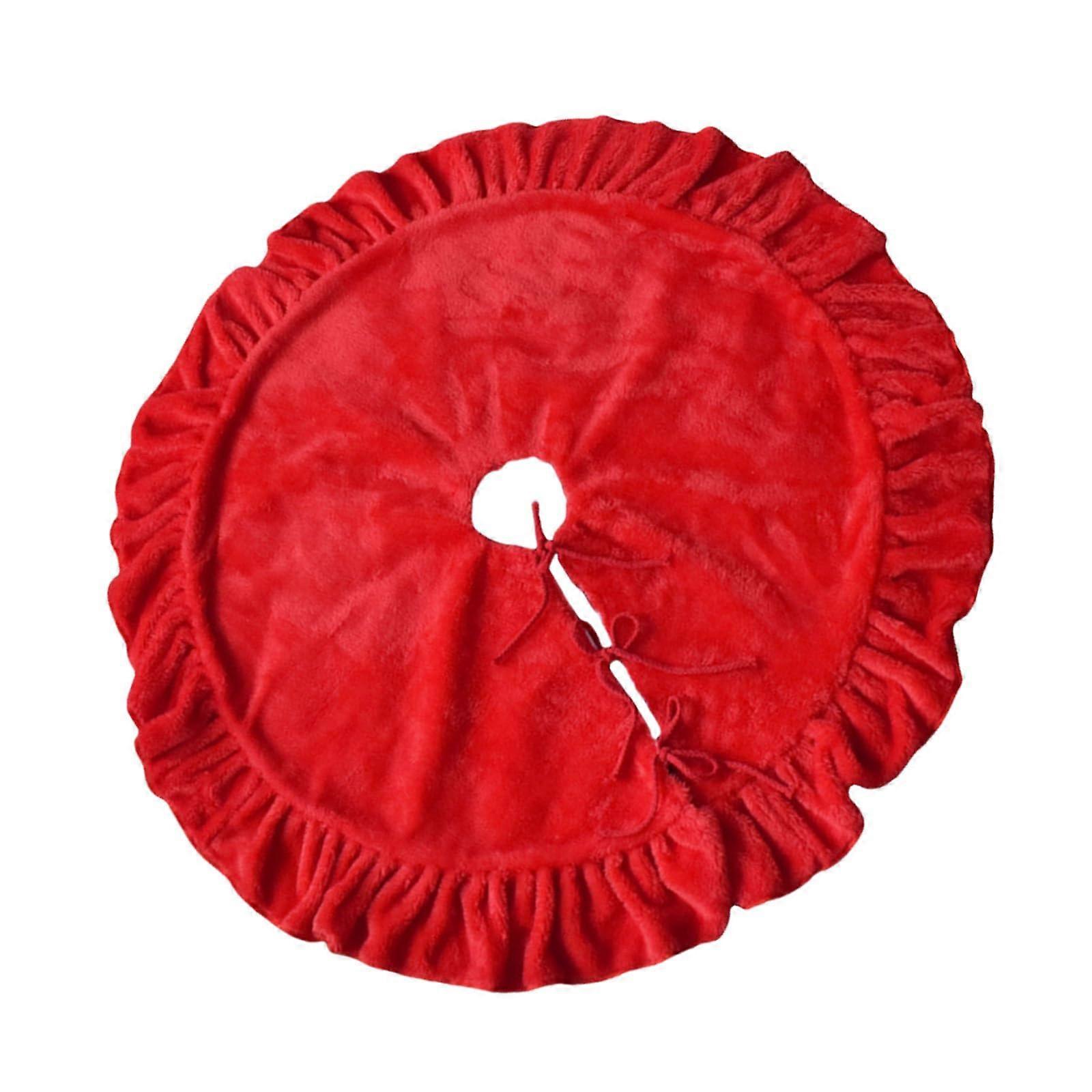 Plush Christmas Tree Skirt, Festive Decorative Edge, Soft Fabric, 48-Inch Diameter, Ideal for Holiday Aesthetic
