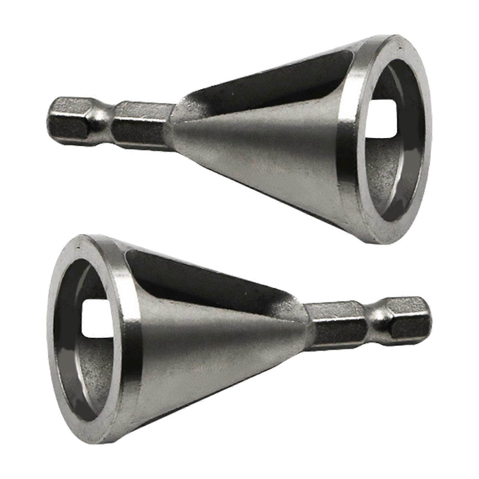 2Pcs External Chamfer Bit Repair Damaged Bolt Remove Burr Tool Practical Metal Layer Shearing Cutter Accessories silver