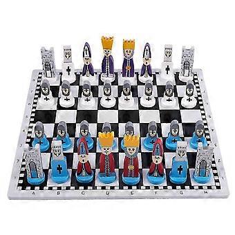 Holz Schach Kinder Geschenke Cartoon Modellierung Schach Spielzeug - weiß schwarz
